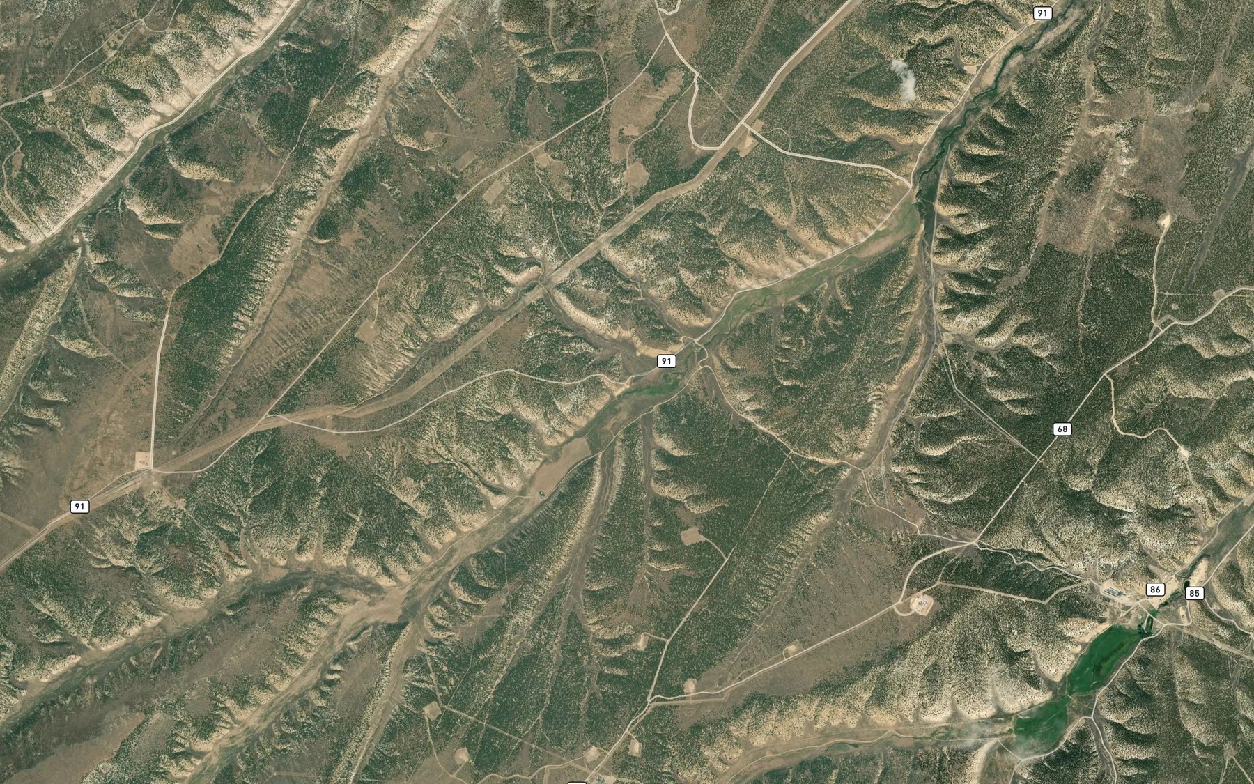 Satellite map of the Stake Springs