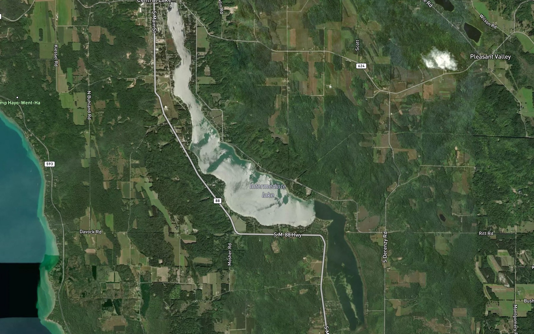 Satellite map of the Intermediate Lake
