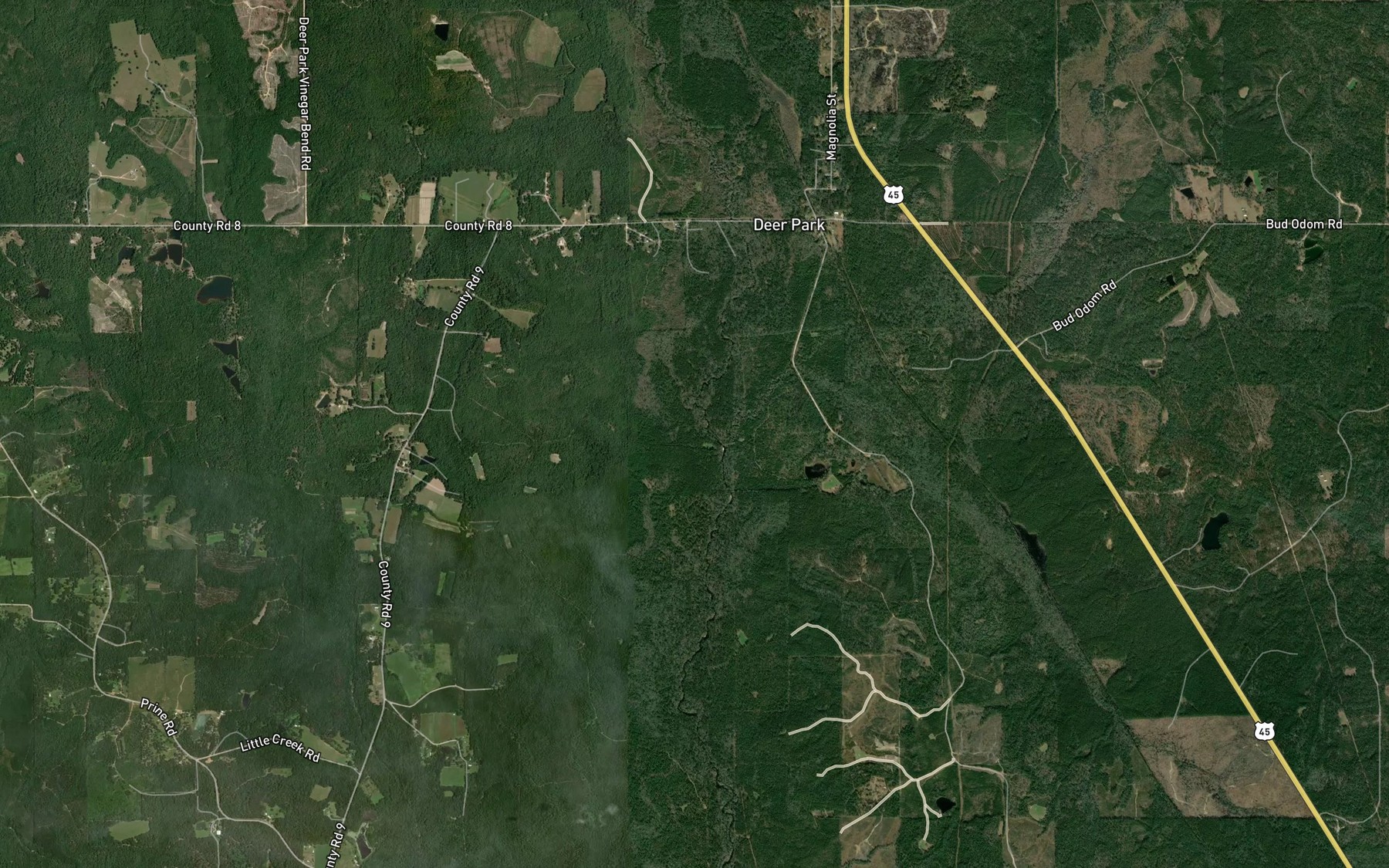 Satellite map of the Flat Branch