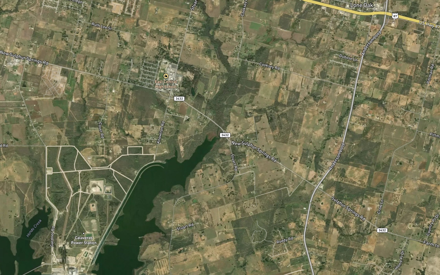 Satellite map of the Chupaderas Creek