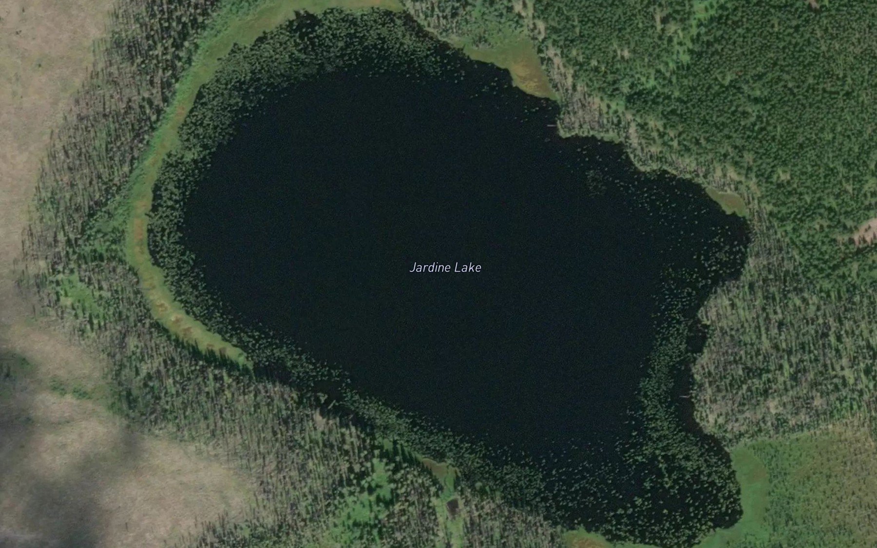Satellite map of the Jardine Lake