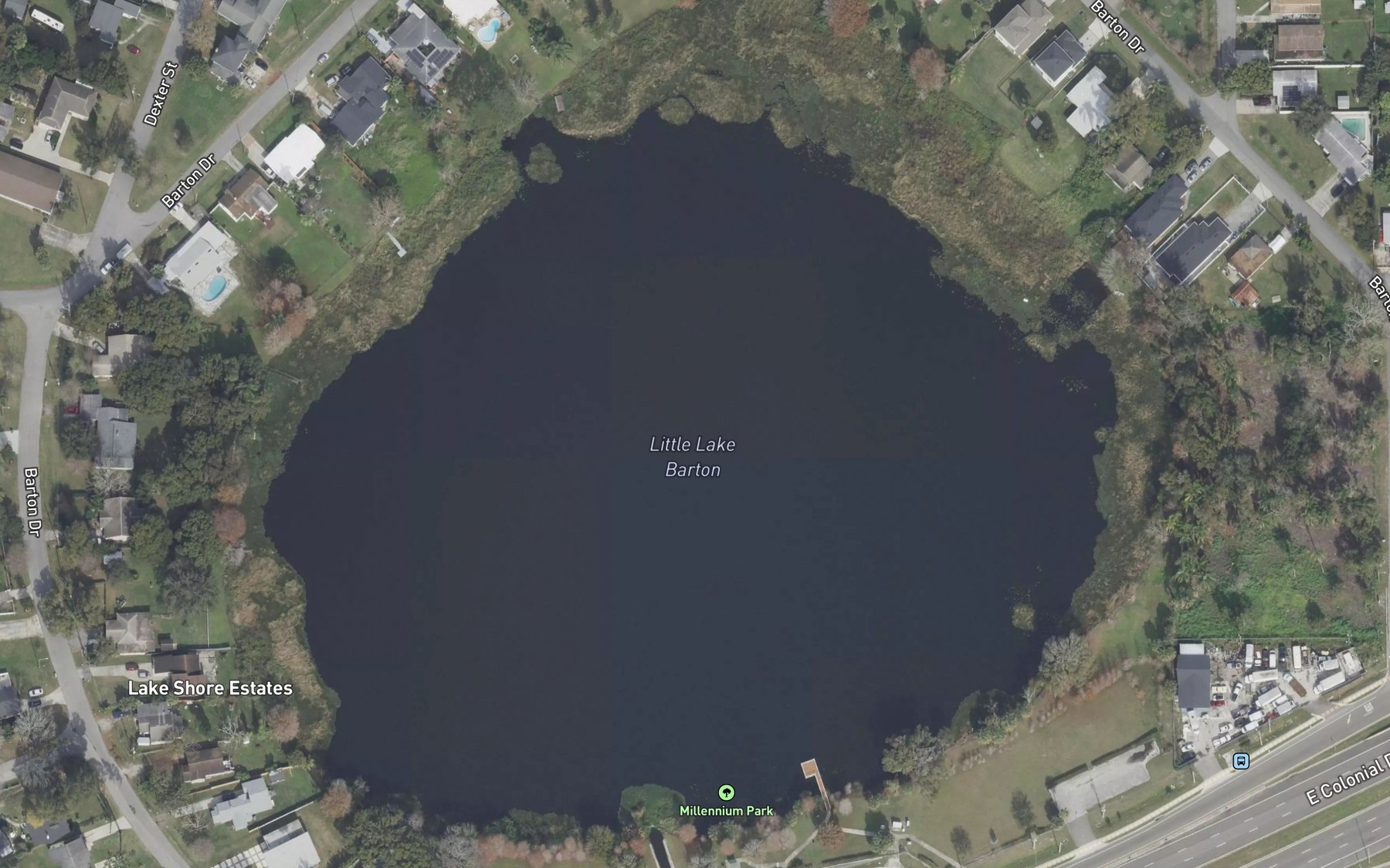 Satellite map of the Little Lake Barton