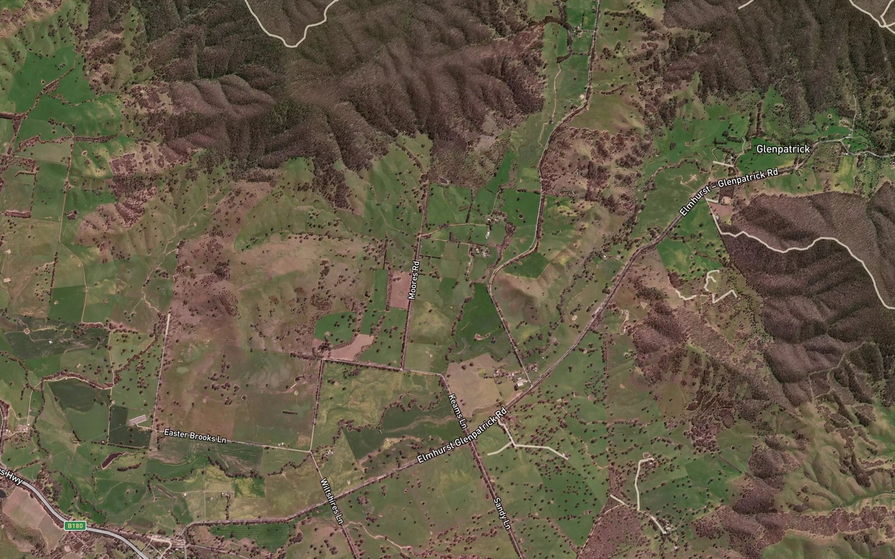 Satellite map of the Nowhere Creek