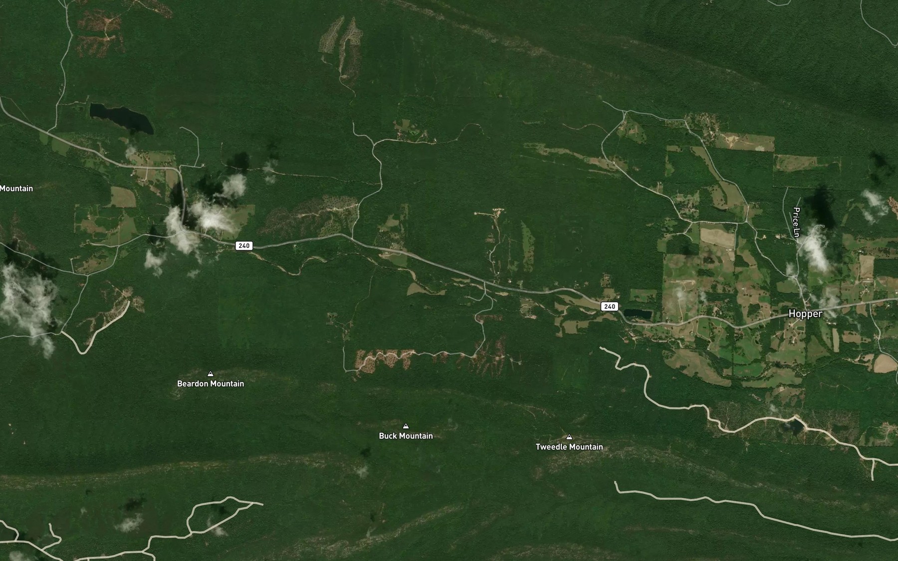 Satellite map of the Reeves Branch