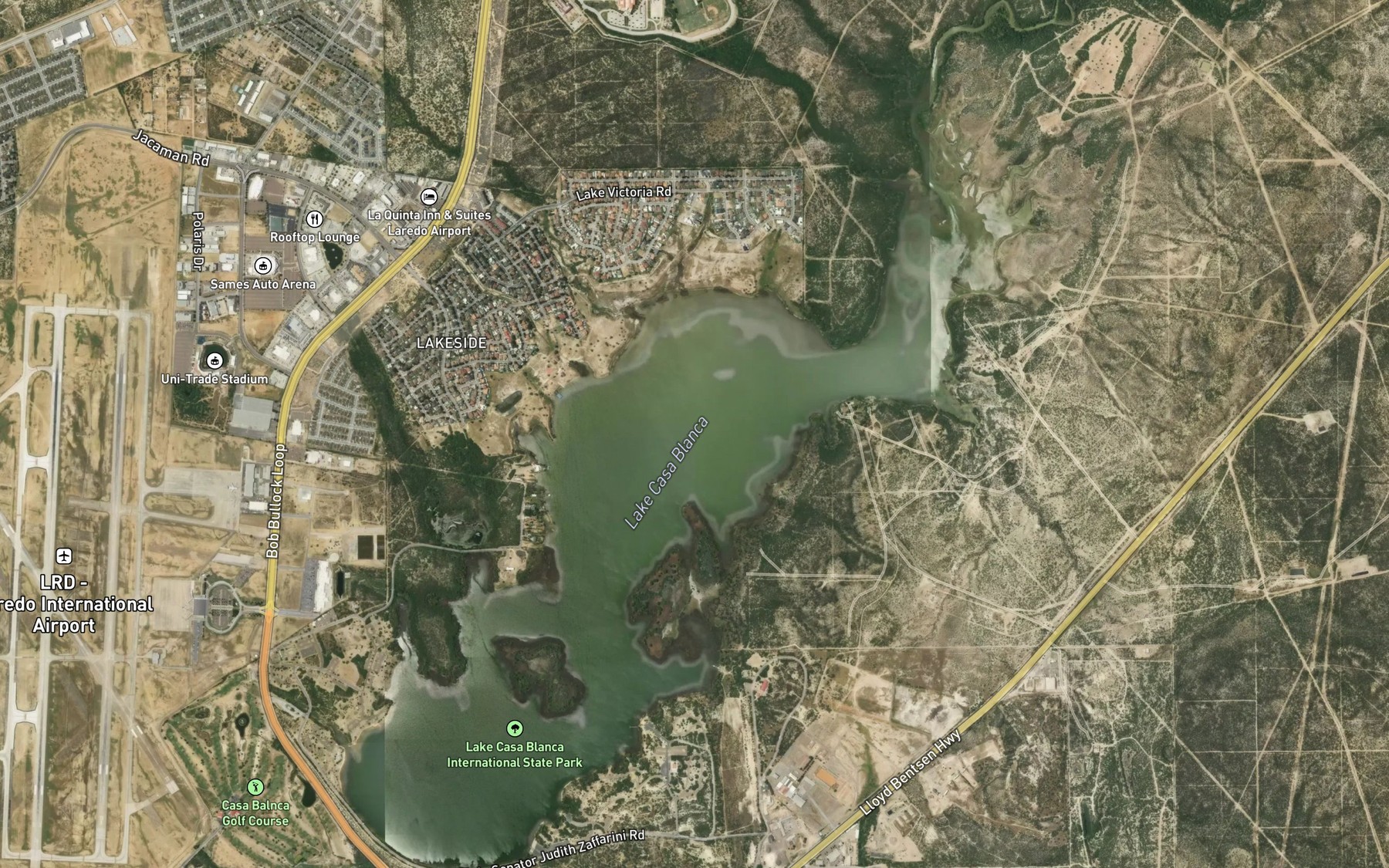 Satellite map of the Lake Casa Blanca