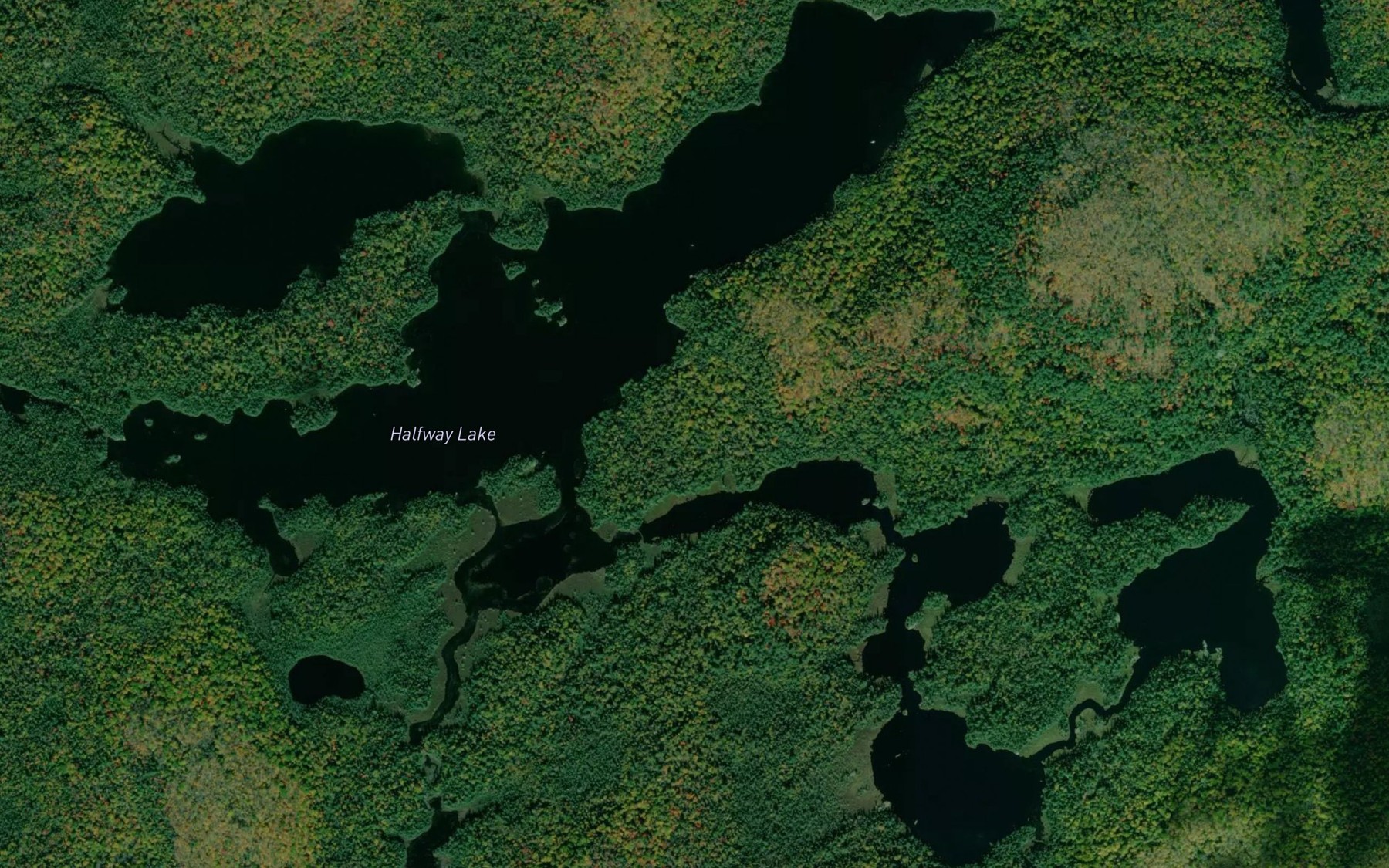 Satellite map of the Halfway Lake