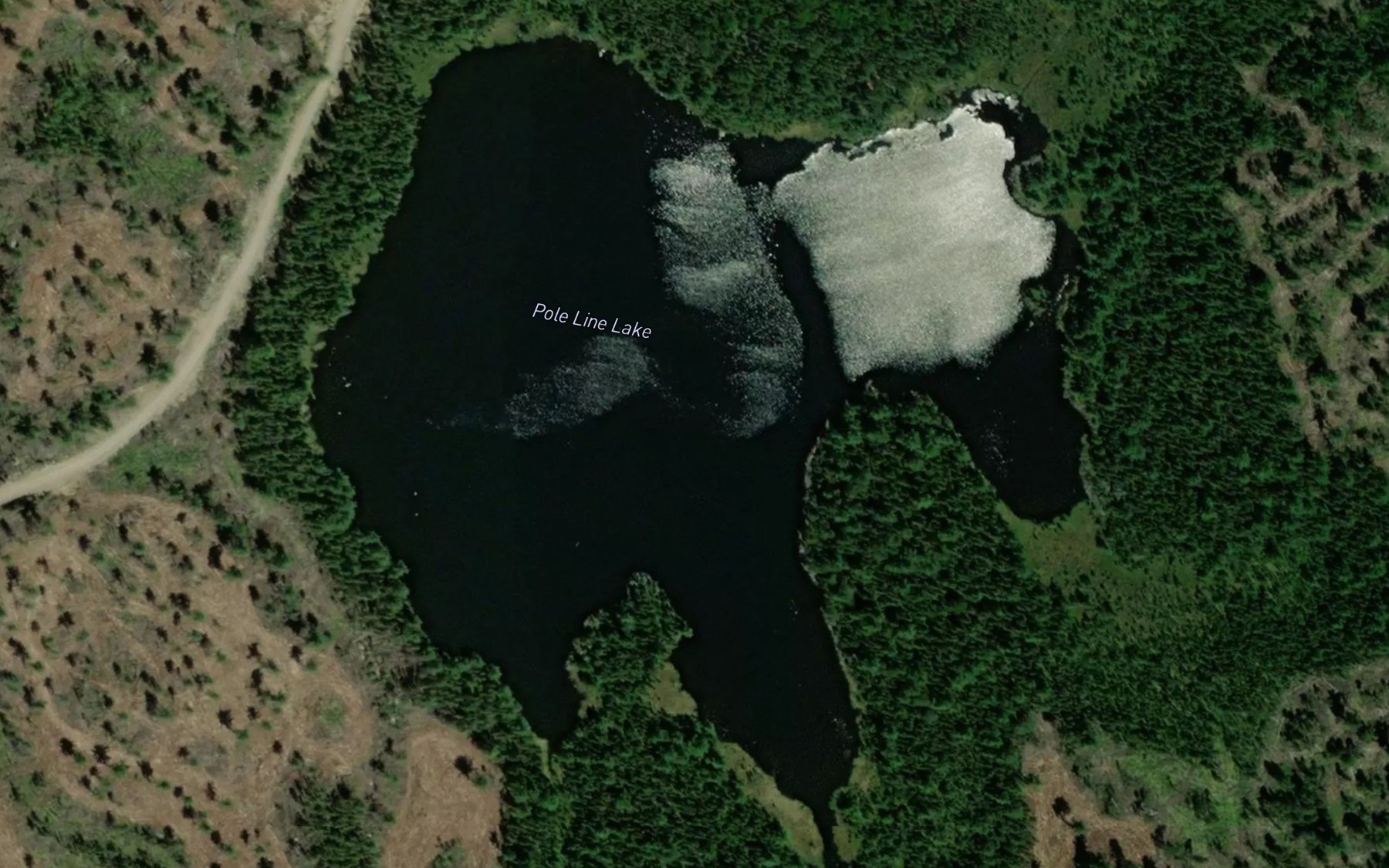 Satellite map of the Pole Line Lake