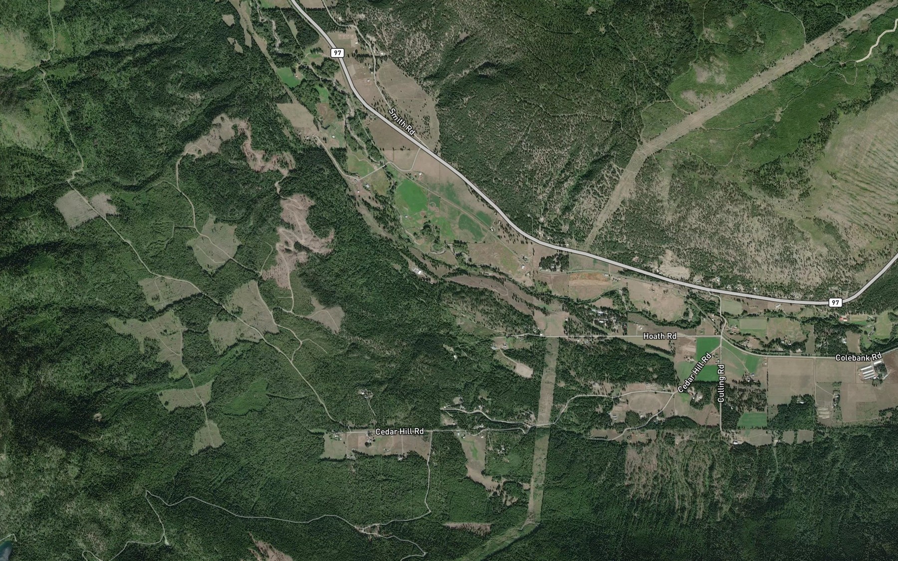 Satellite map of the Bishop Creek