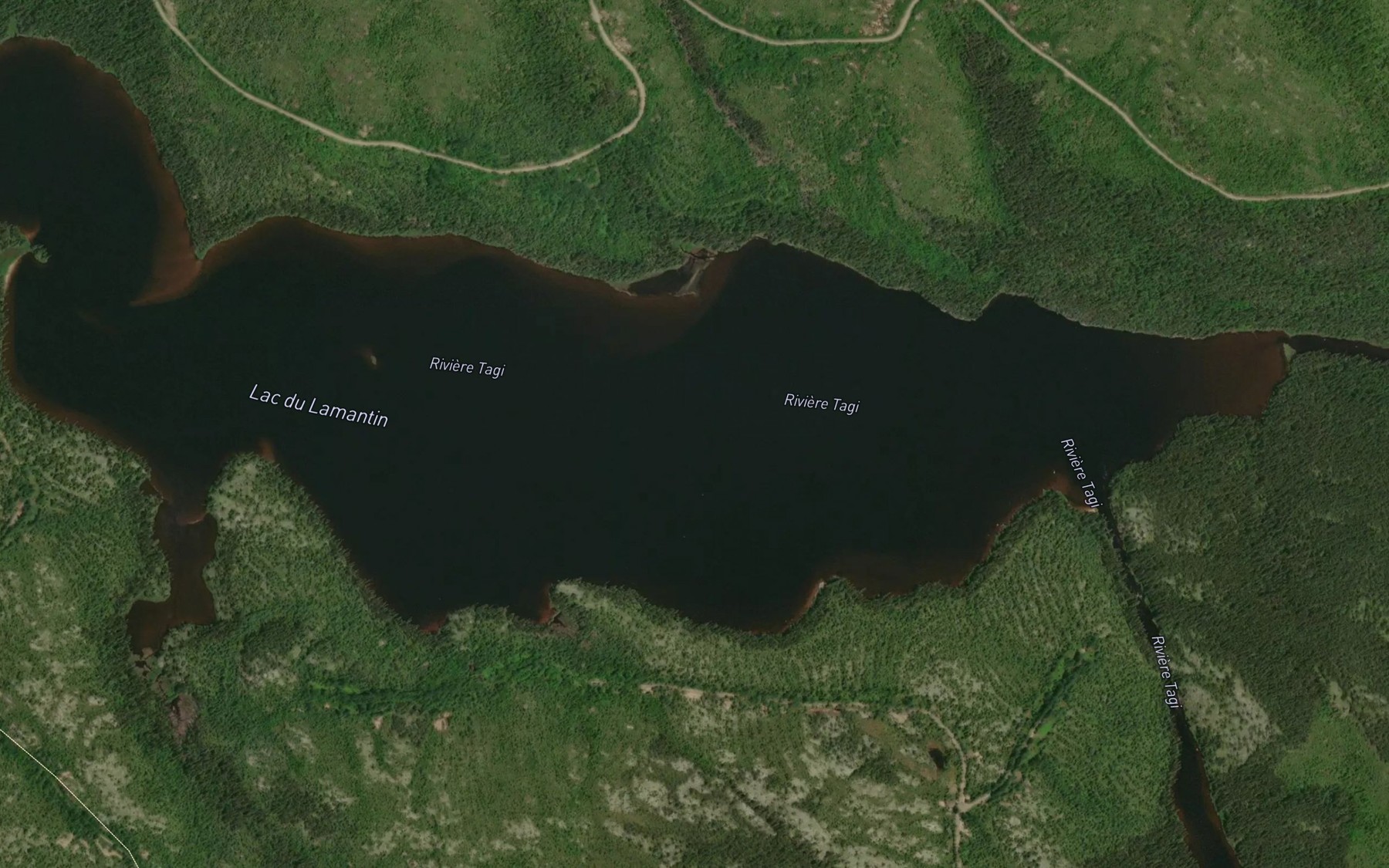 Satellite map of the Lac du Lamantin