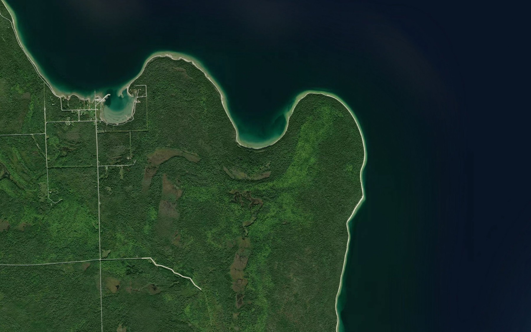 Satellite map of the Robinson Bay