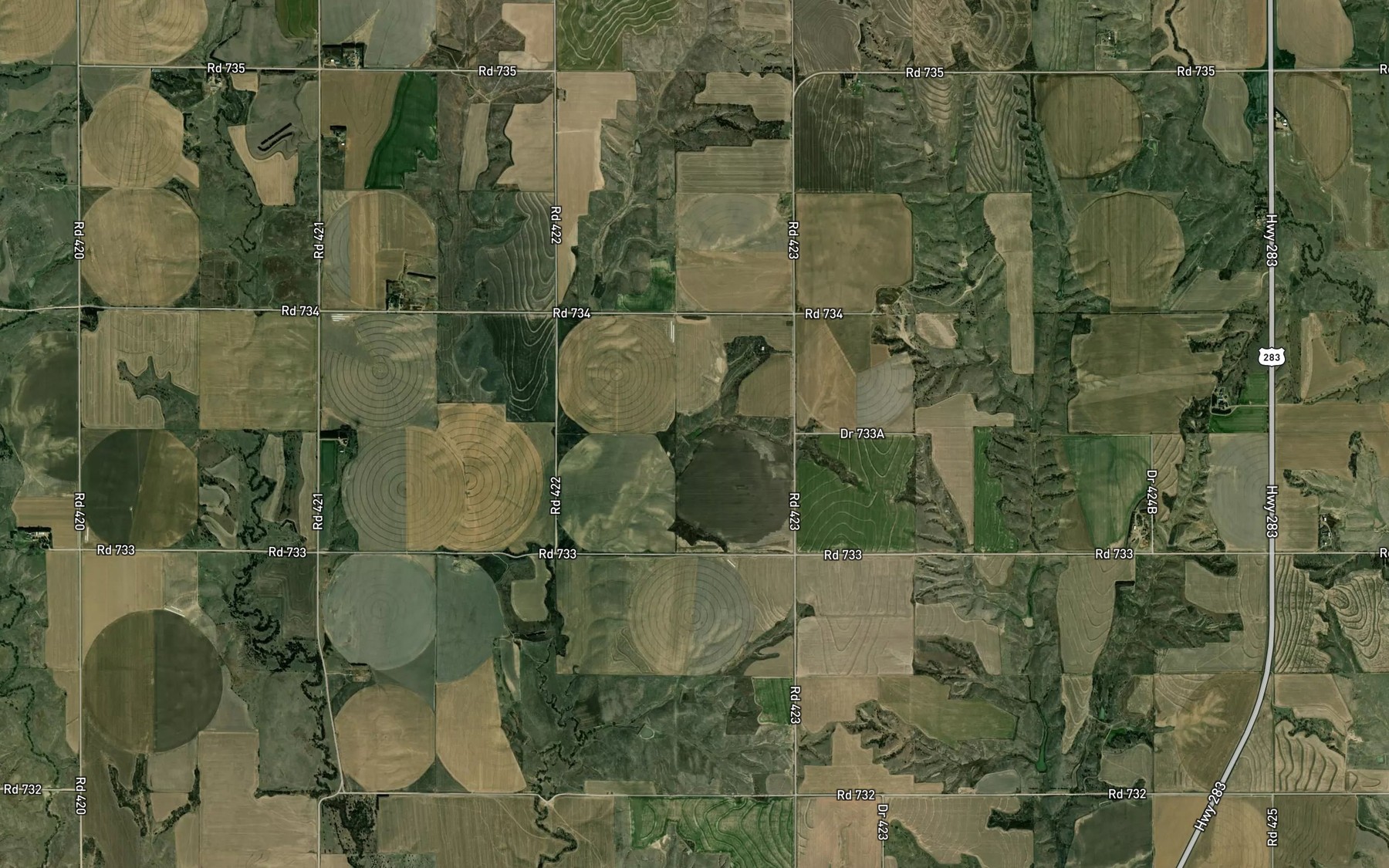 Satellite map of the Robinson Reservoir