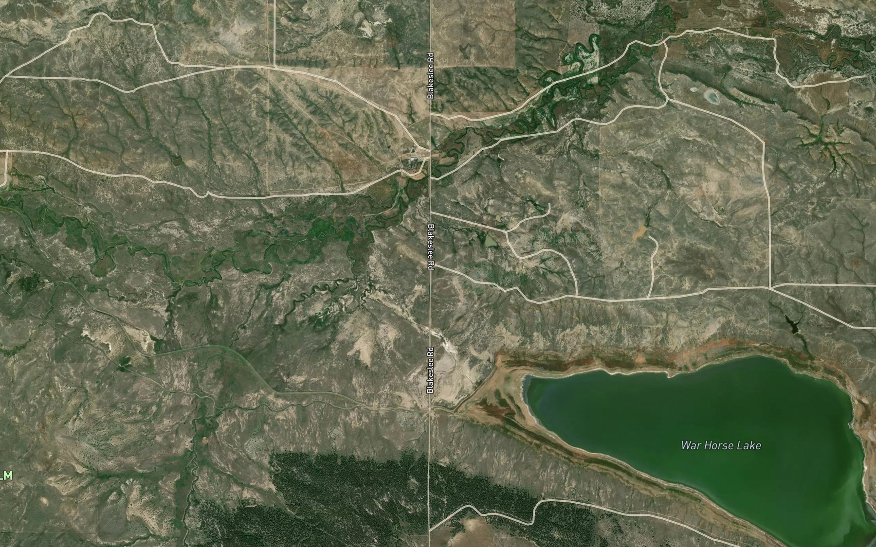 Satellite map of the War Horse Lake