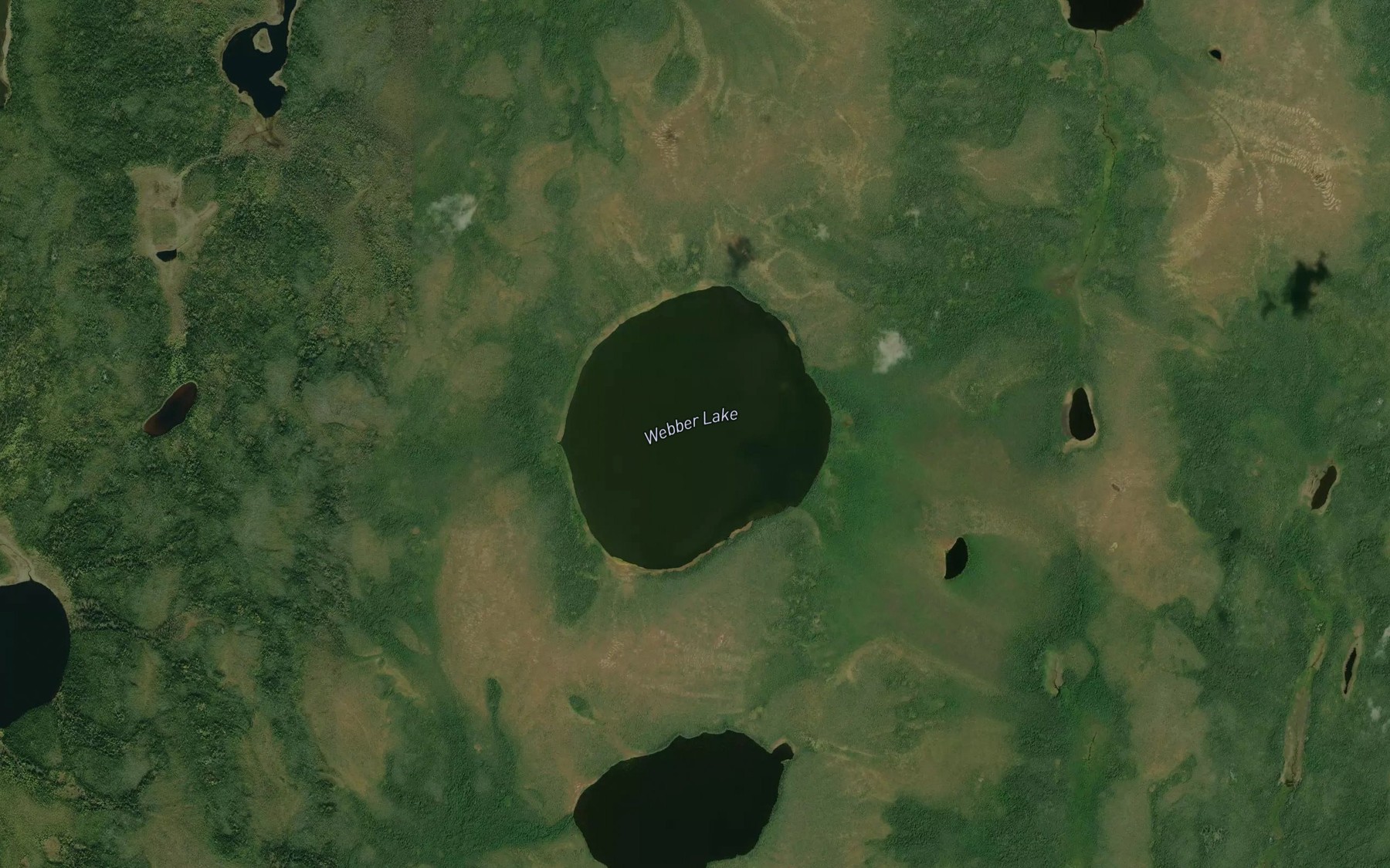Satellite map of the Webber Lake