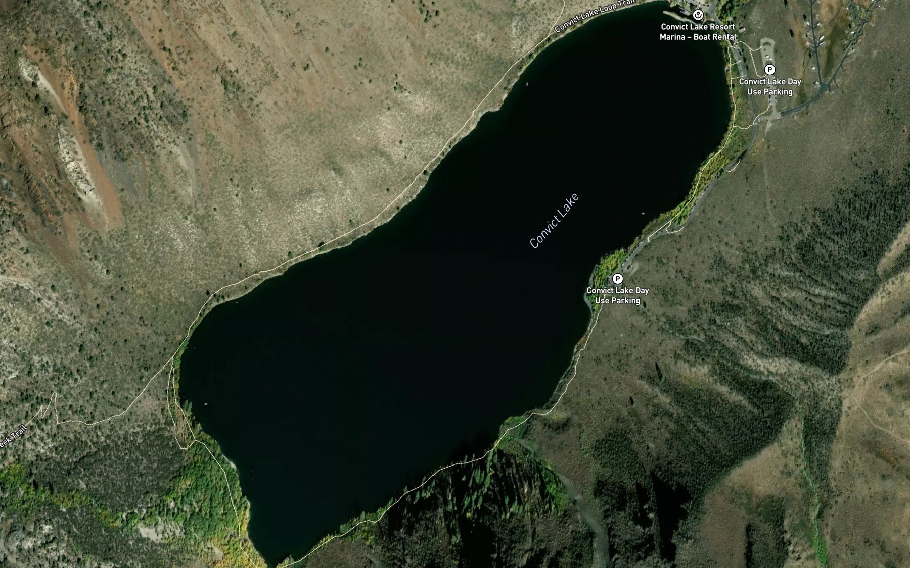 Satellite map of the Convict Lake