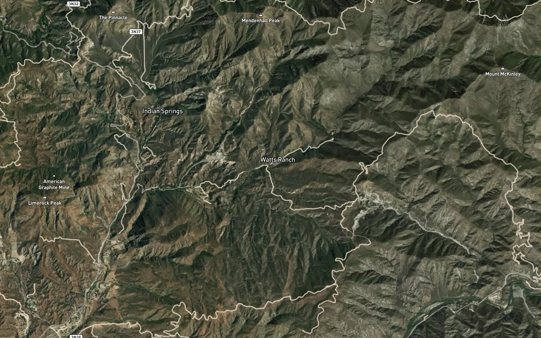 Satellite map of the Center Creek