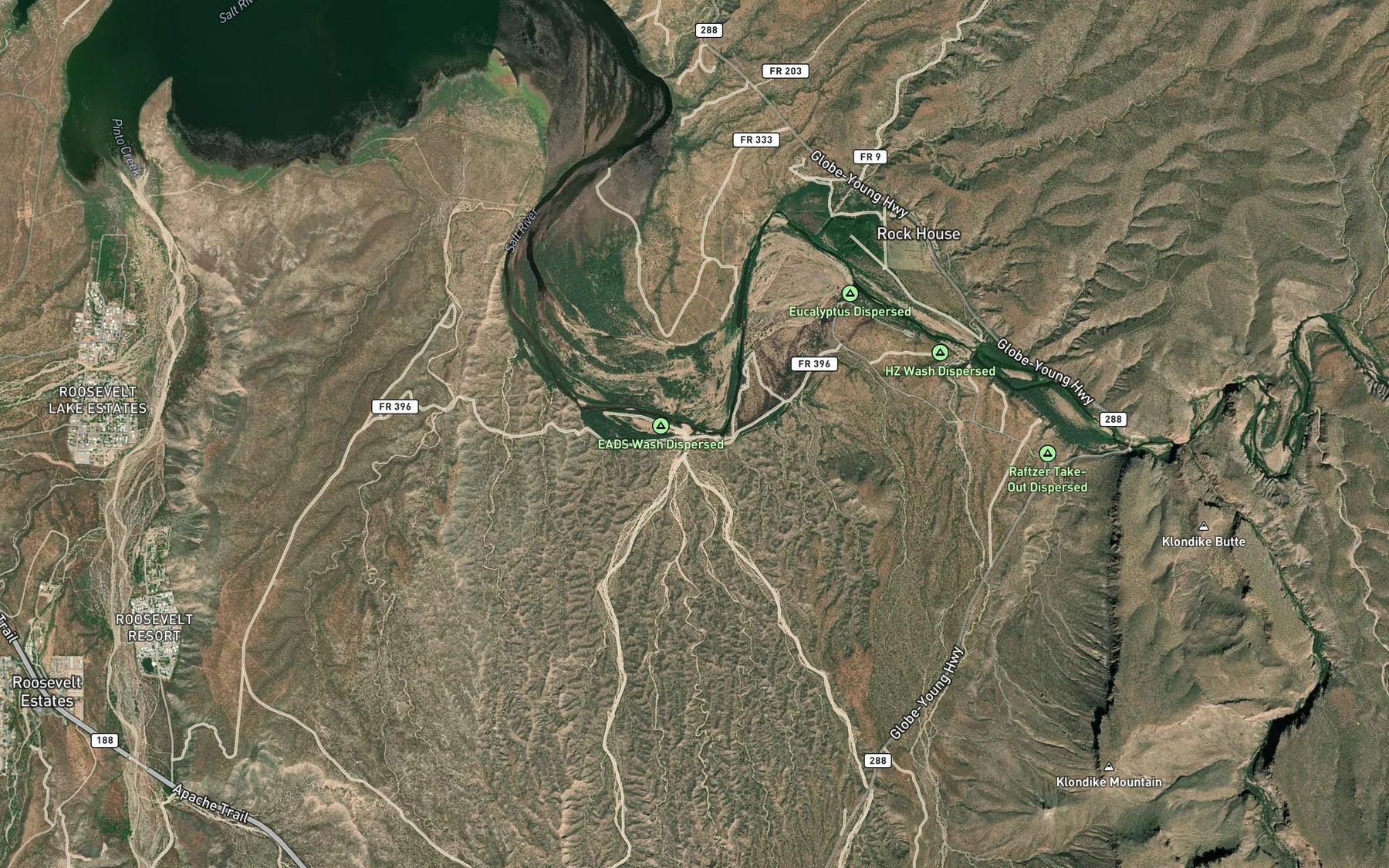 Satellite map of the Eads Wash