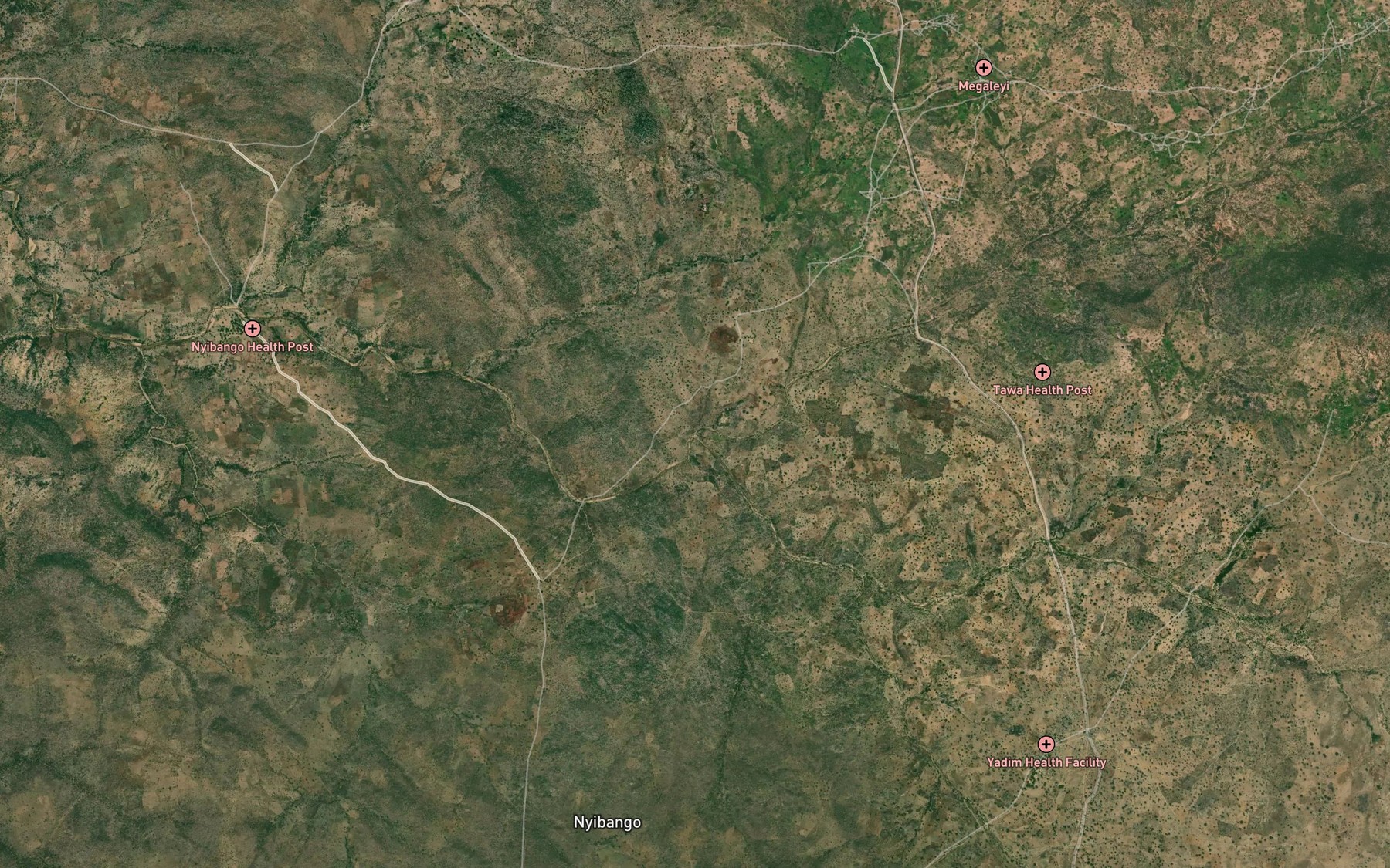 Satellite map of the Mayo Jilli