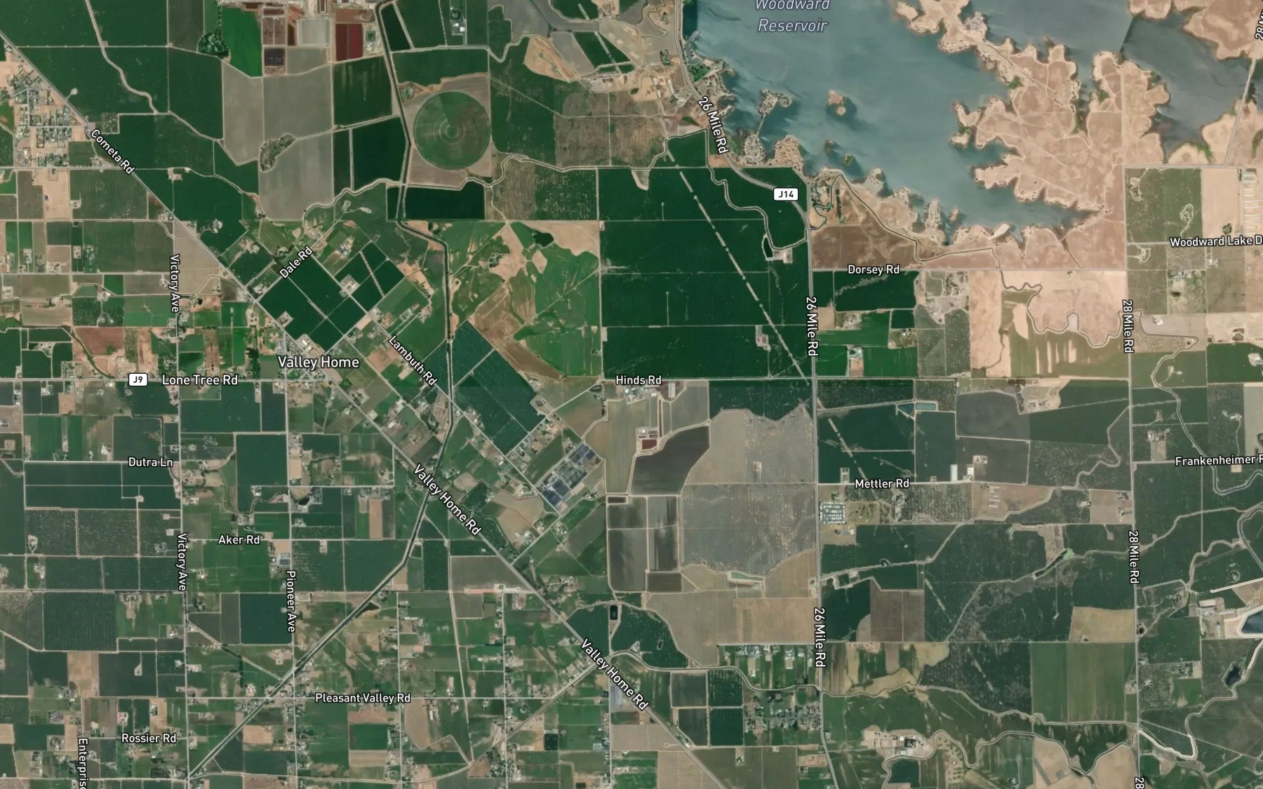 Satellite map of the Hinds Lateral