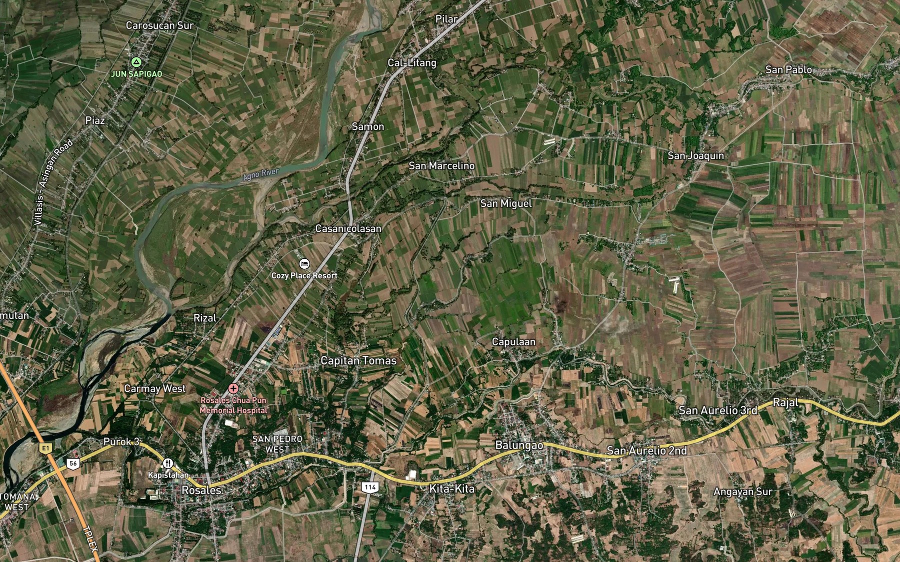 Satellite map of the Banila Doam
