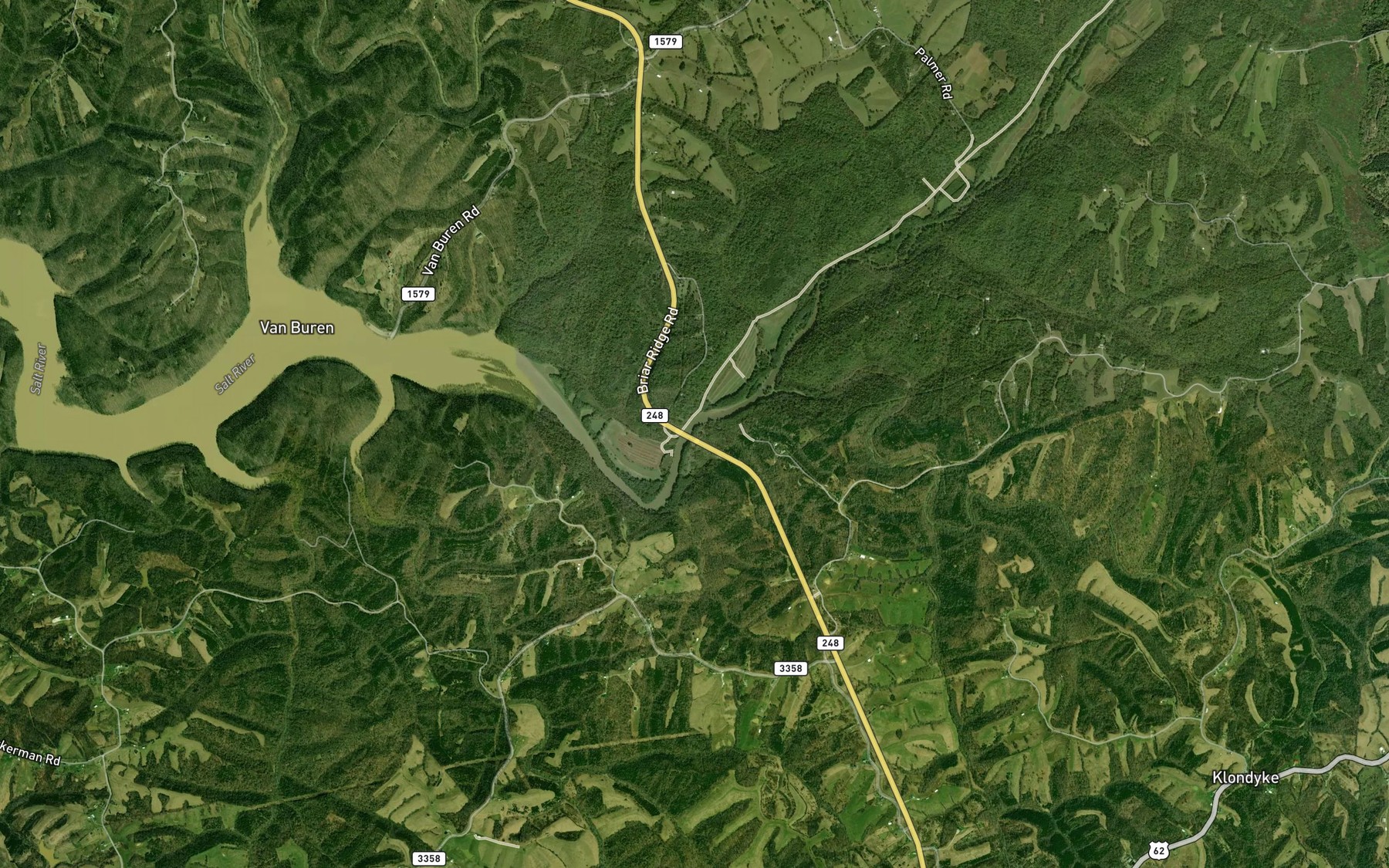 Satellite map of the Buffalo Lick (historical)