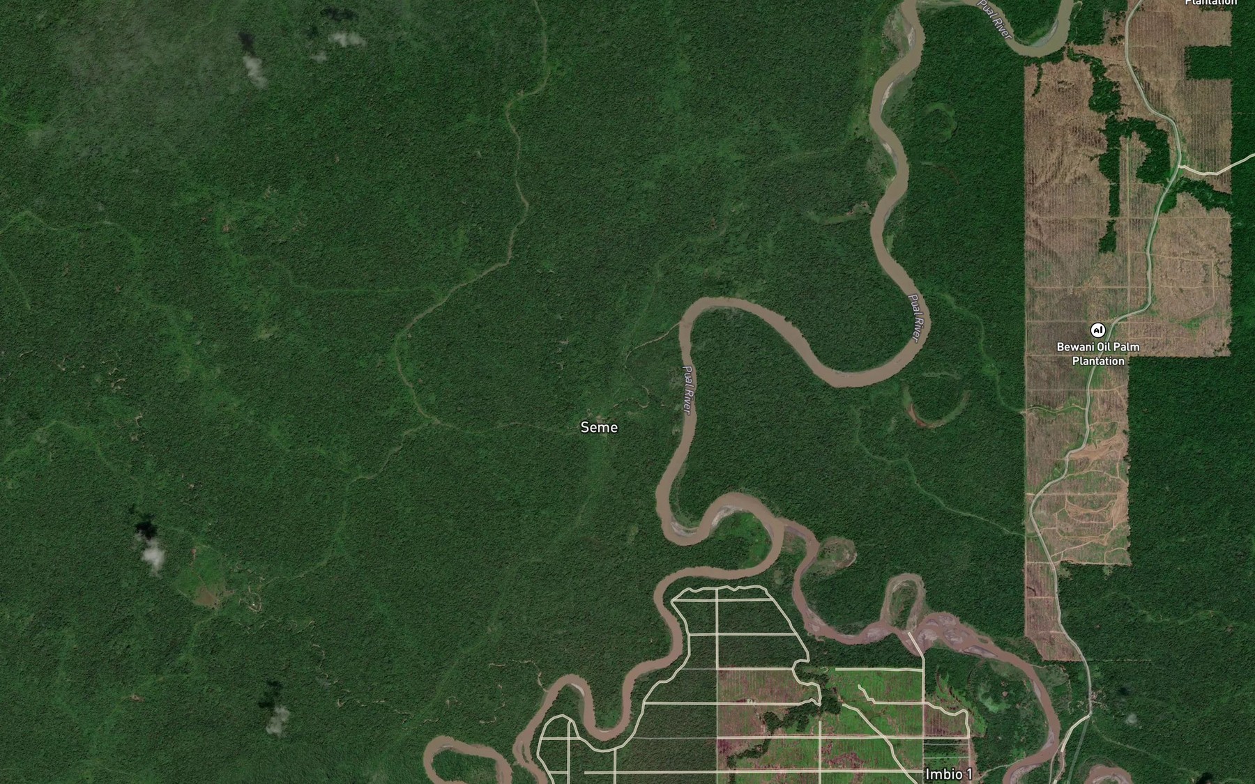 Satellite map of the Kalauni Creek