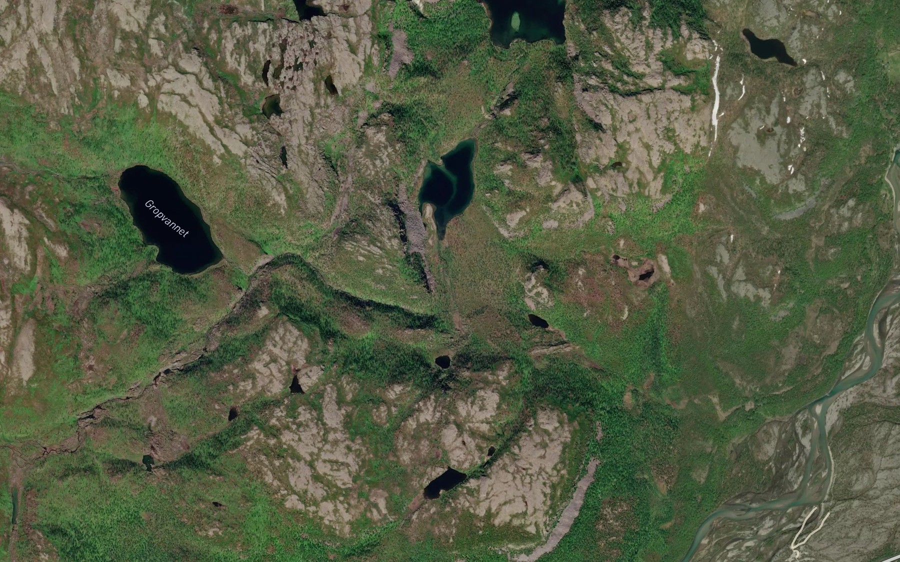 Satellite map of the Dapmotjohka