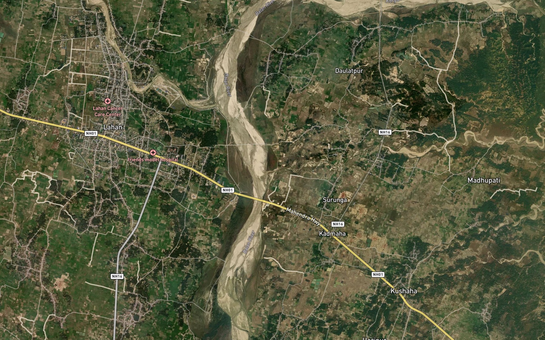 Satellite map of the Bhusi Khola