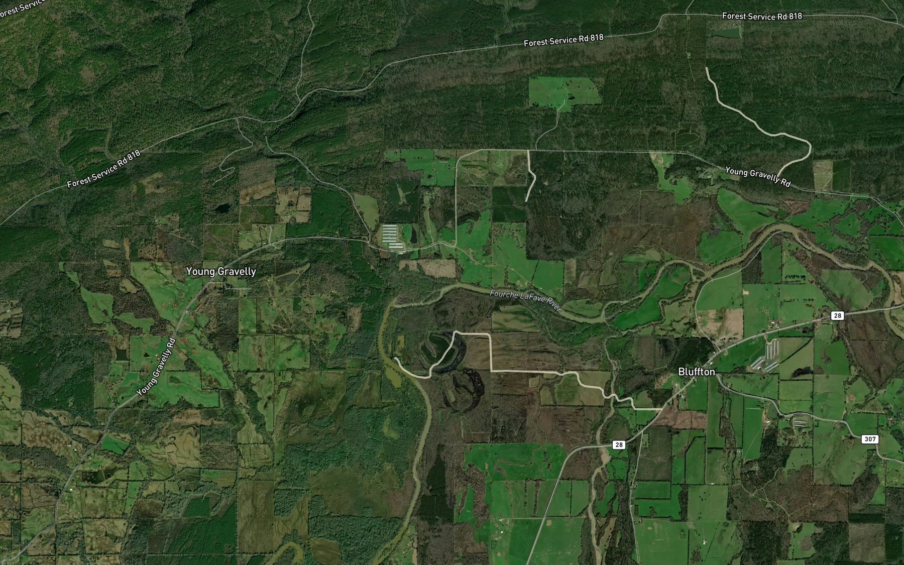 Satellite map of the Rock Creek