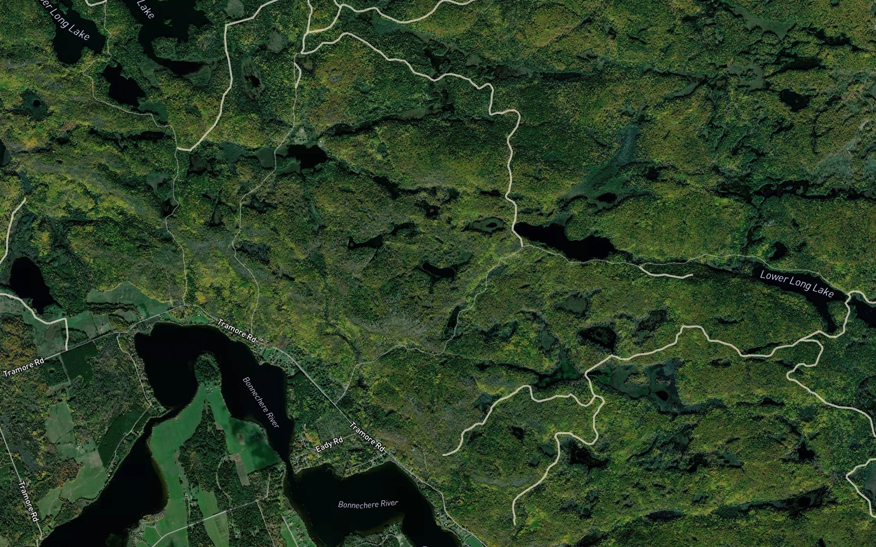Satellite map of the Eadys Lake