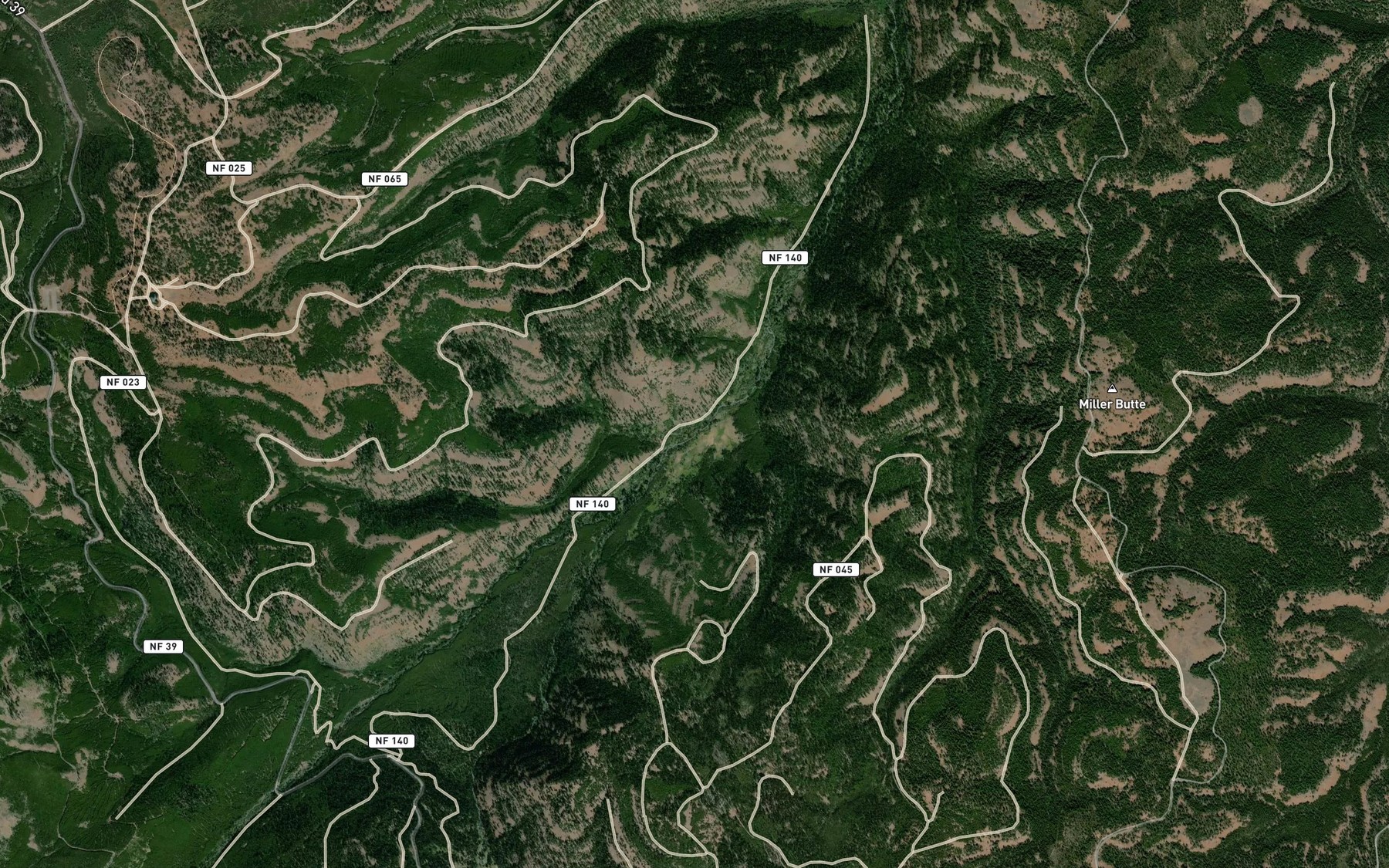 Satellite map of the Hass Creek