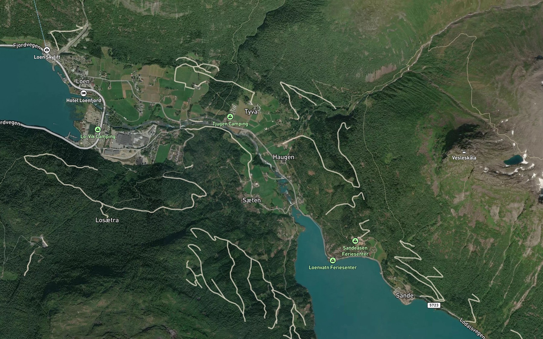 Satellite map of the Haugfossen