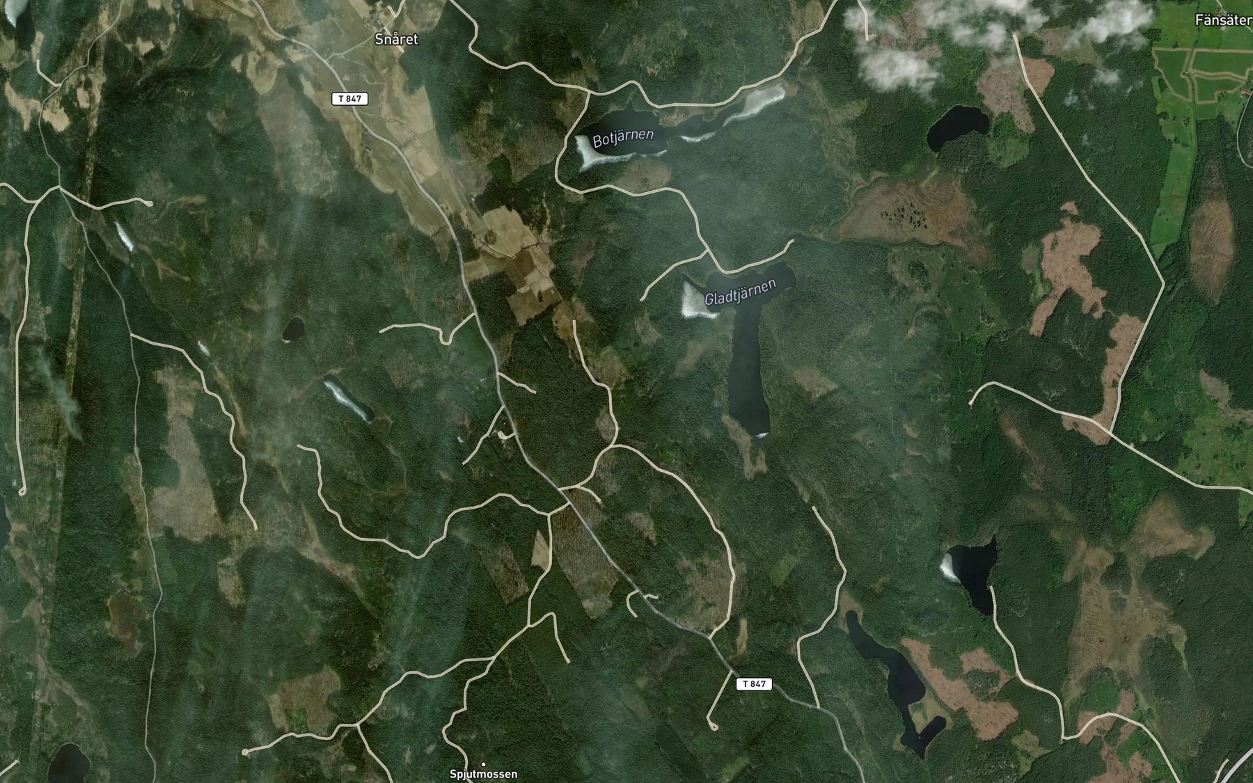 Satellite map of the Gladtjarn