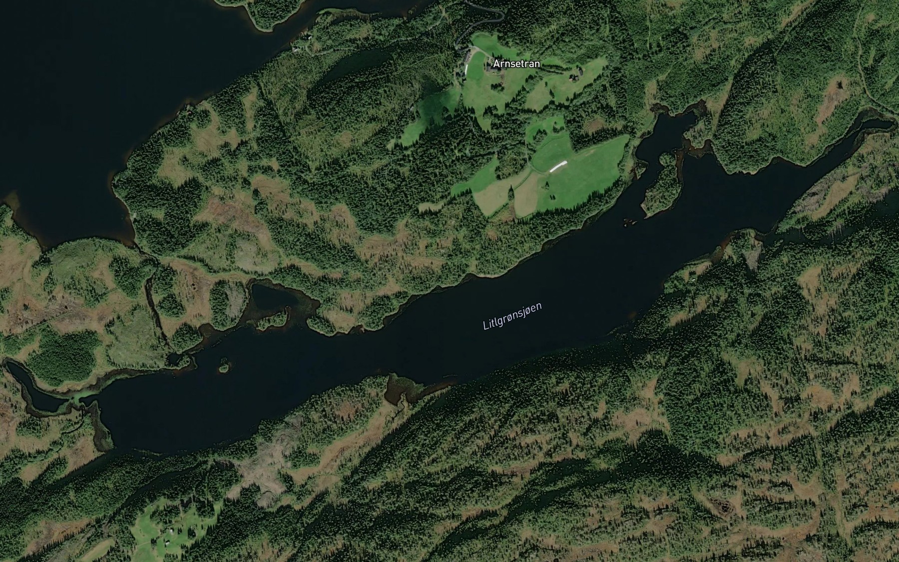 Satellite map of the Gronsjoen,litle