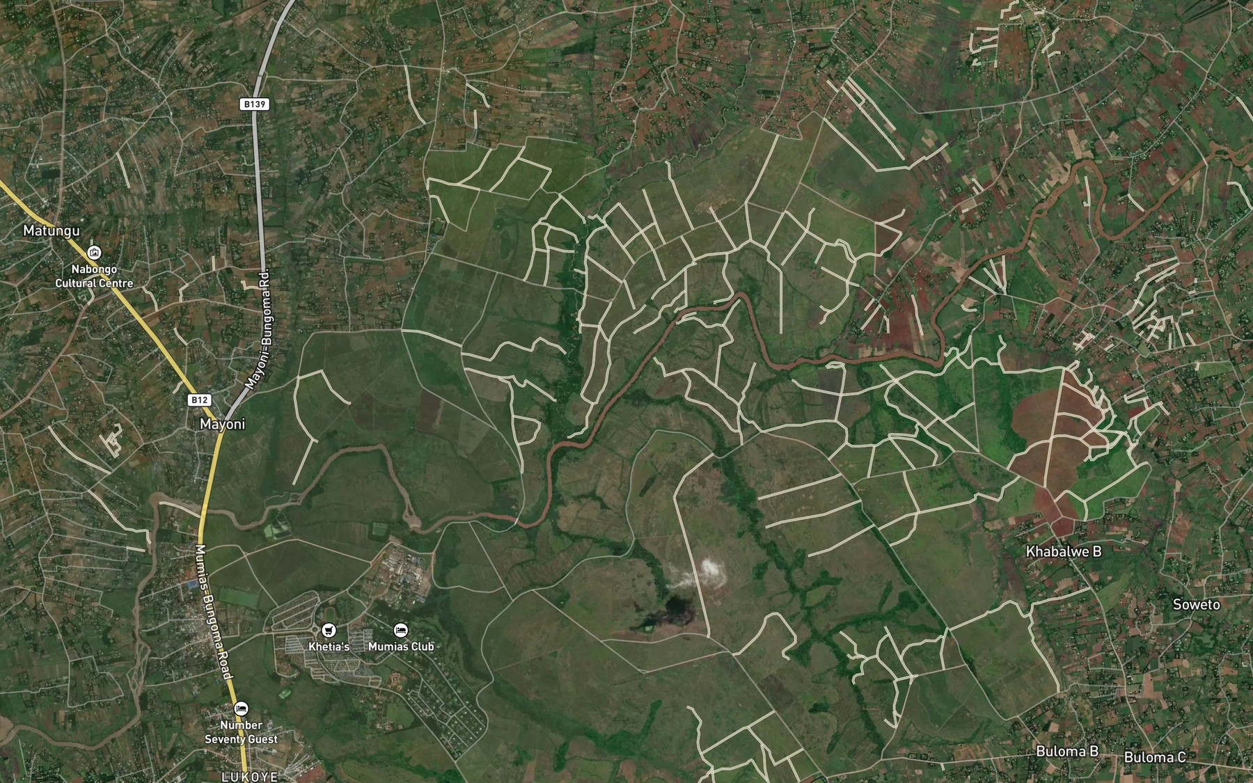 Satellite map of the Luji