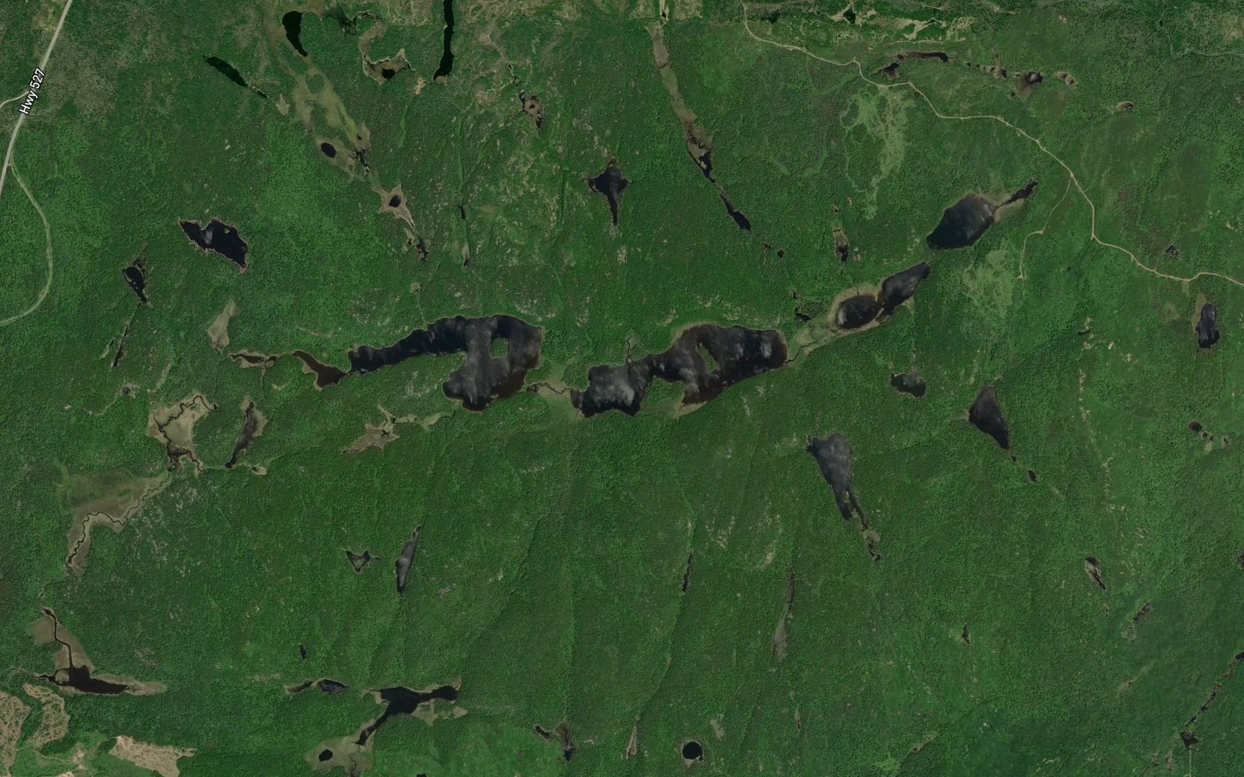 Satellite map of the Penassen Lakes