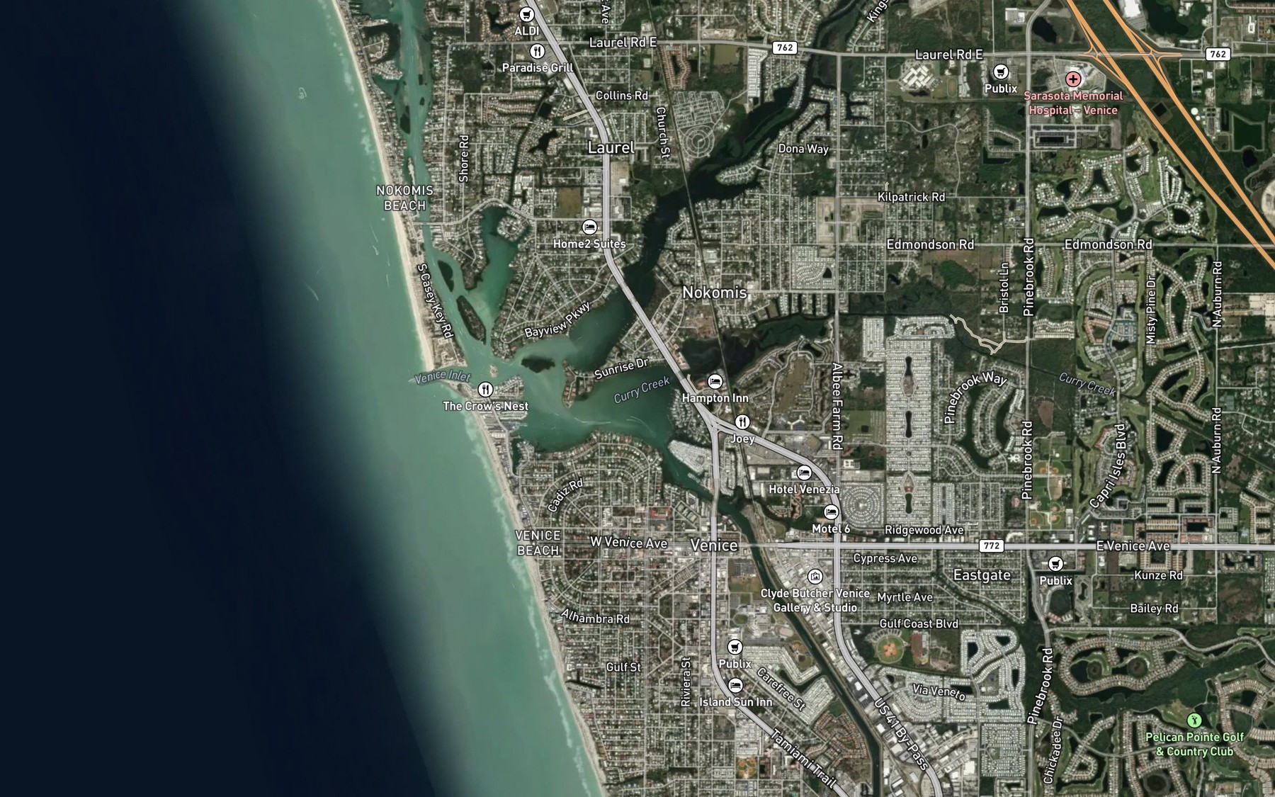 Satellite map of the Roberts Bay