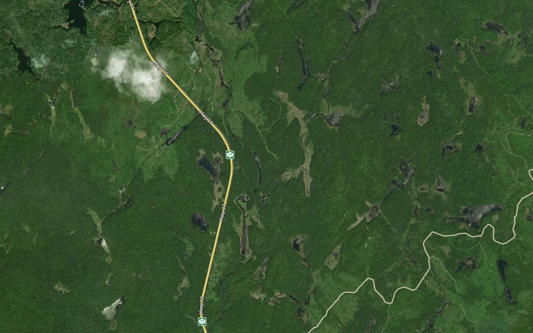 Satellite map of the Little Catfish Creek
