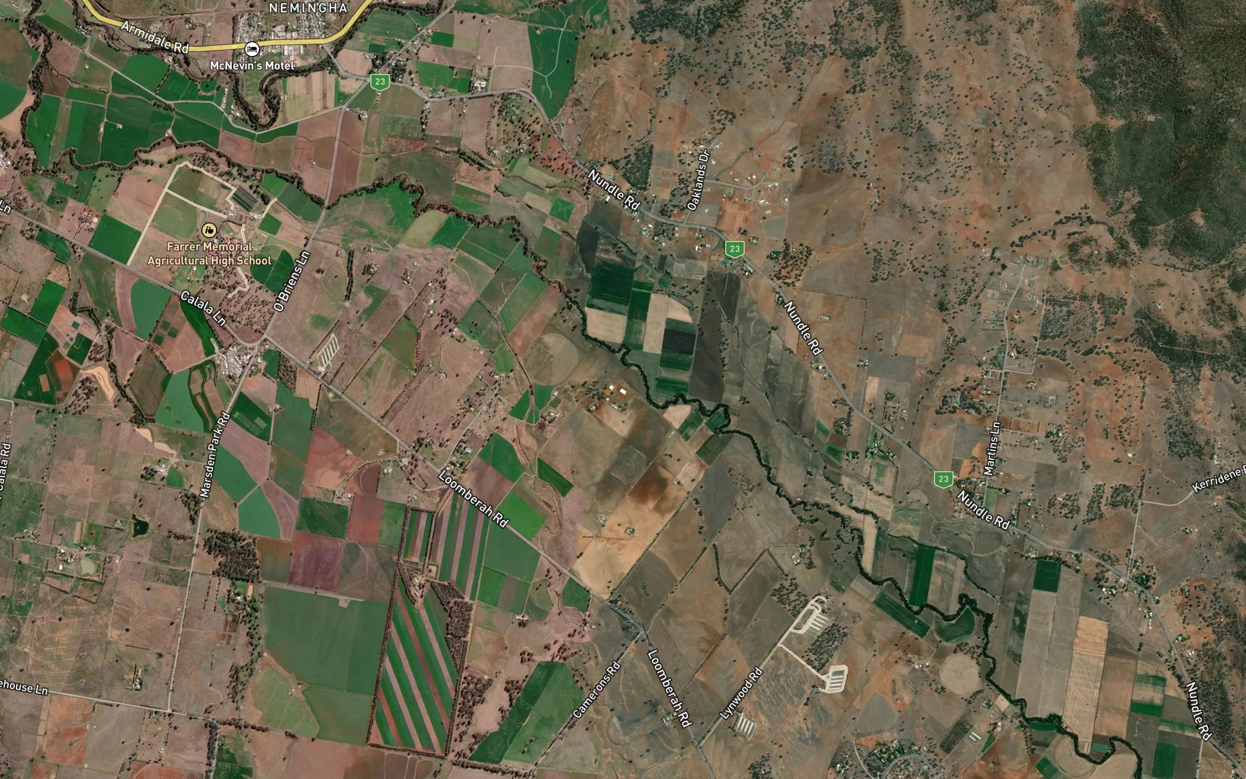 Satellite map of the Reedy Creek