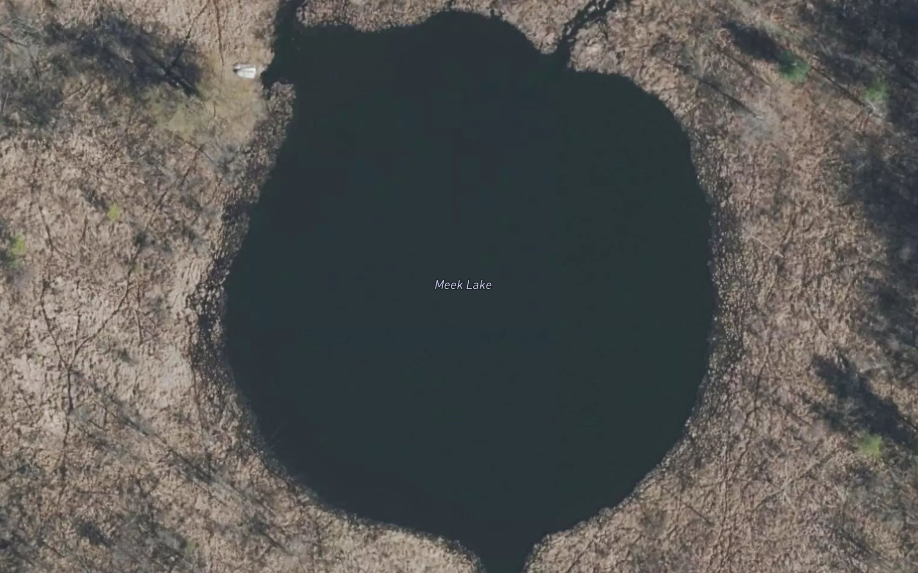 Satellite map of the Meek Lake