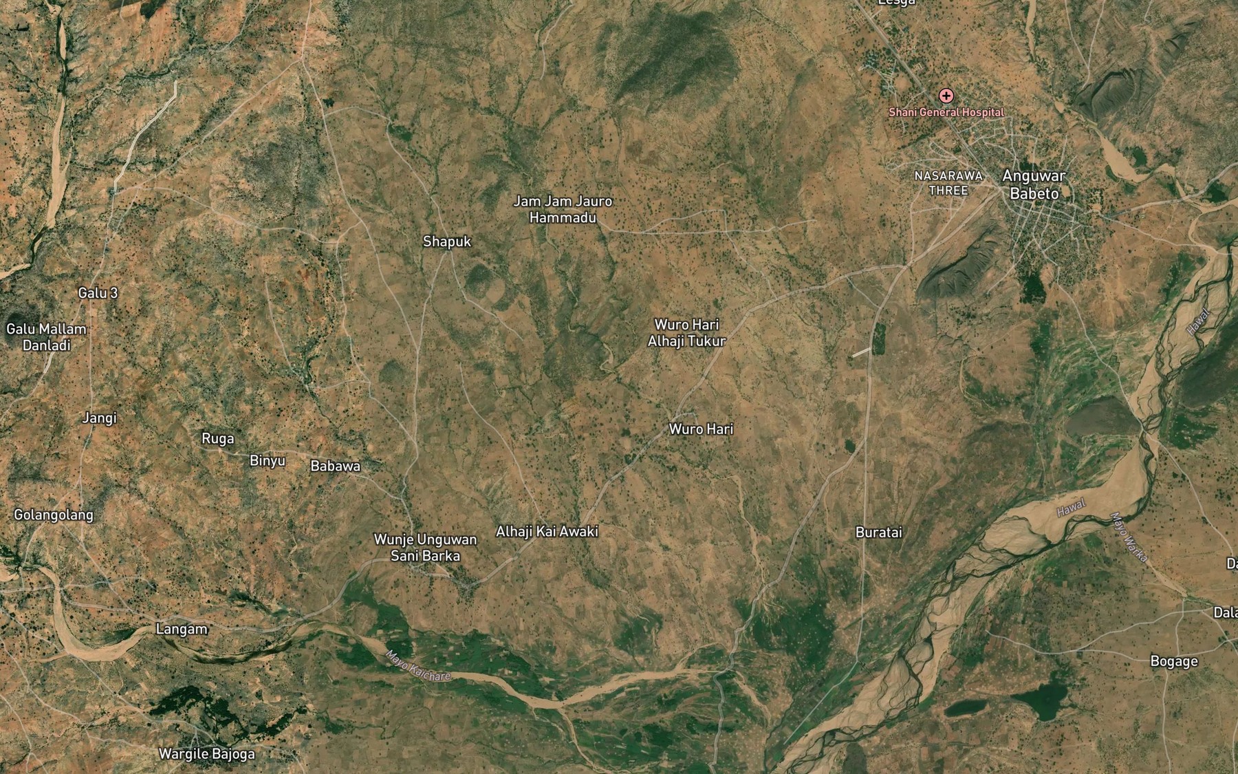 Satellite map of the Mayo Ngurungelam