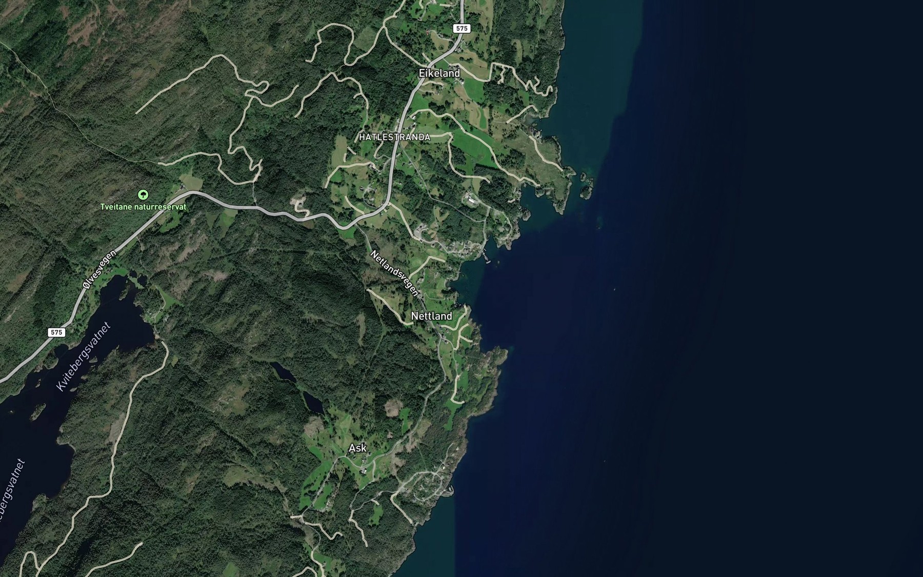 Satellite map of the Nettlandsvagen