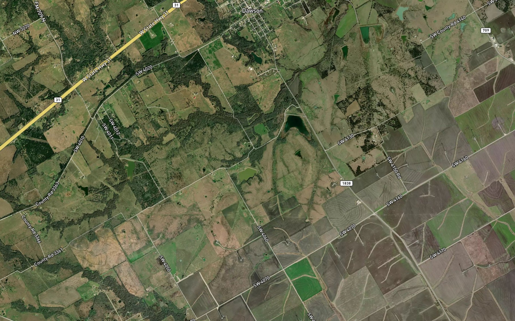 Satellite map of the Soil Conservation Service Site 107a Reservoir