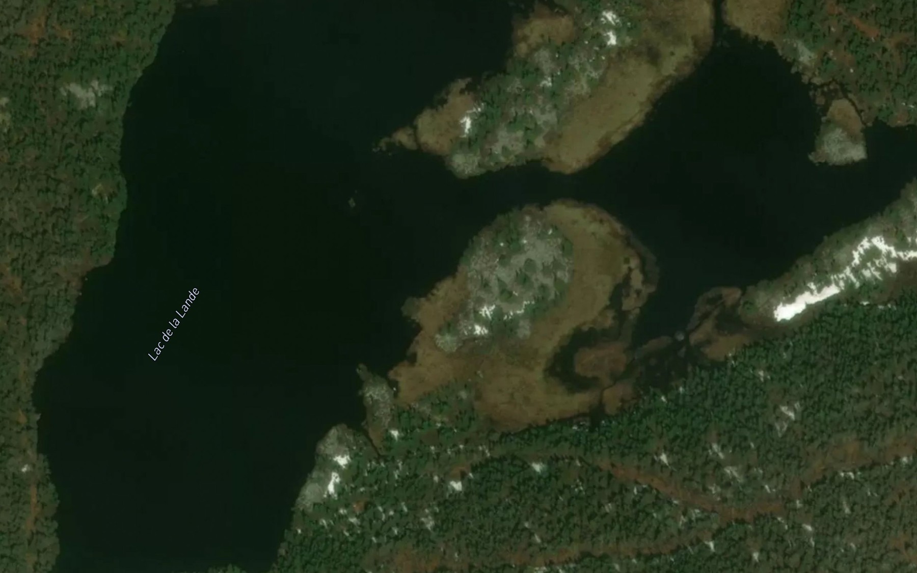 Satellite map of the Lac de la Lande