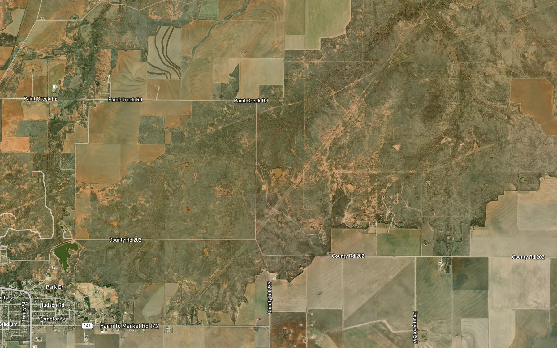 Satellite map of the Bettis Lake