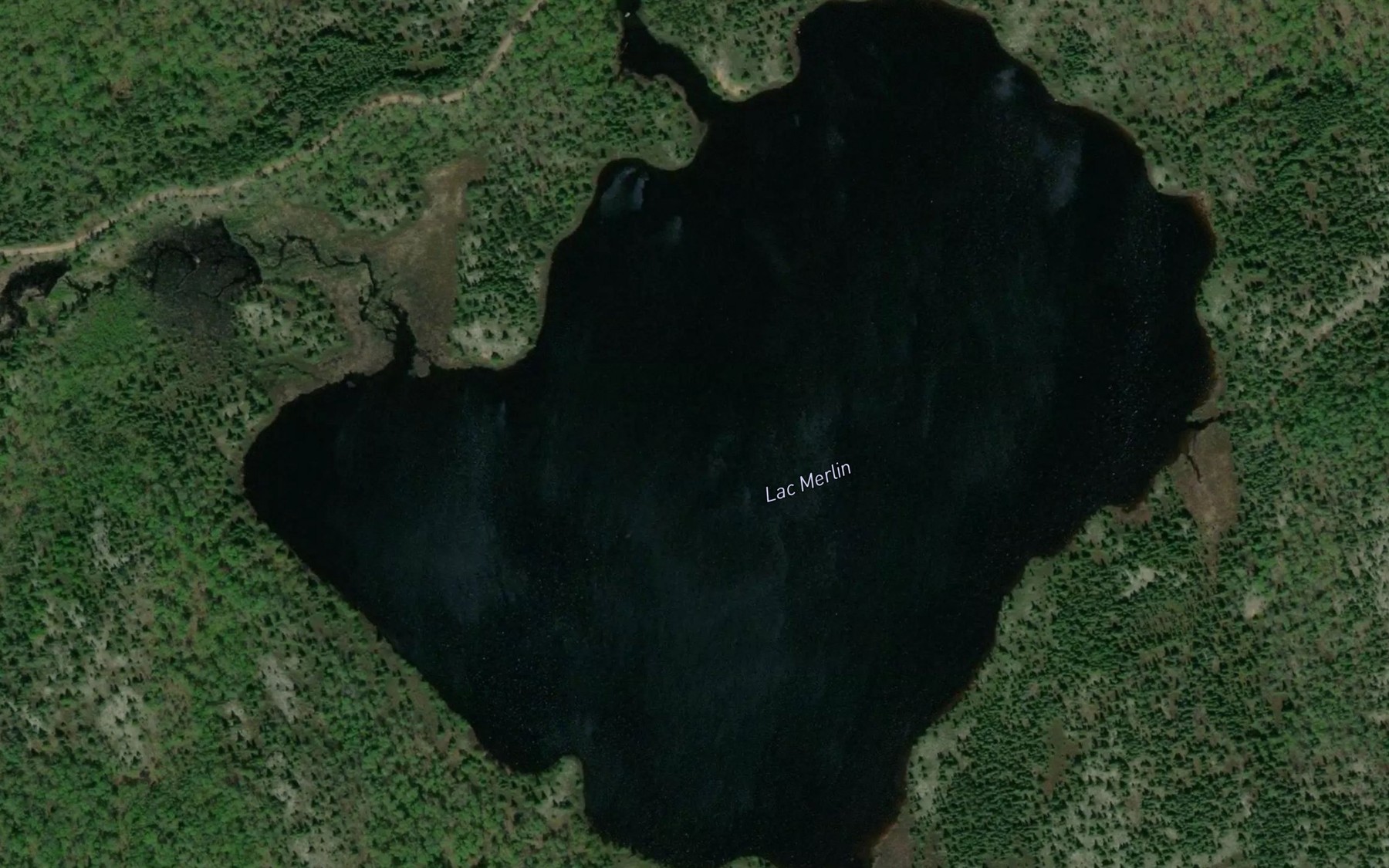 Satellite map of the Lac Merlin