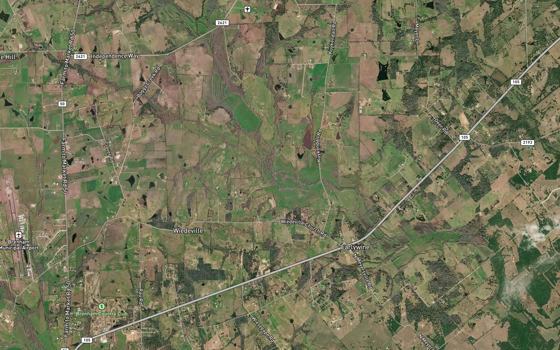 Satellite map of the Kuykendall Creek