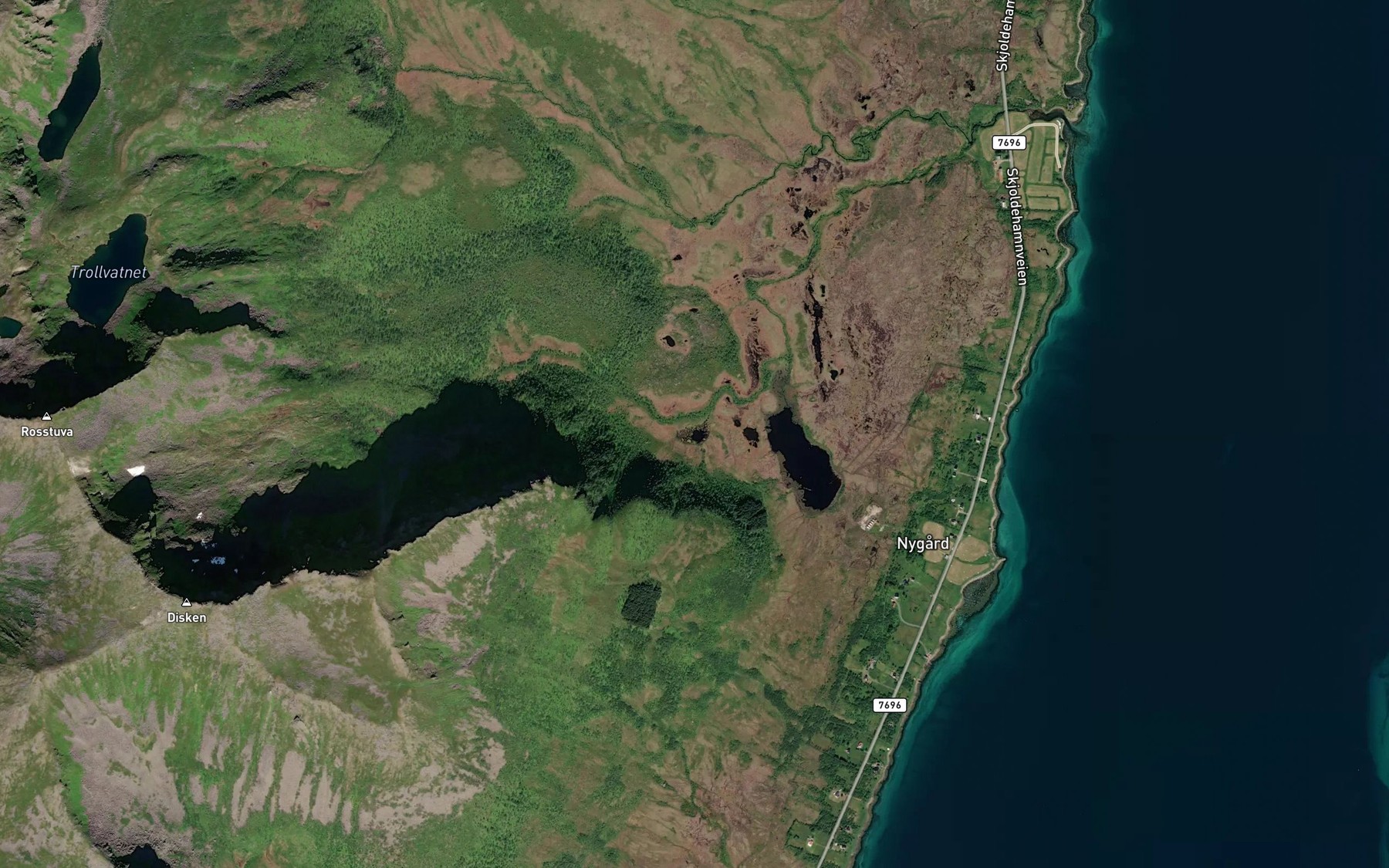 Satellite map of the Okstjonna