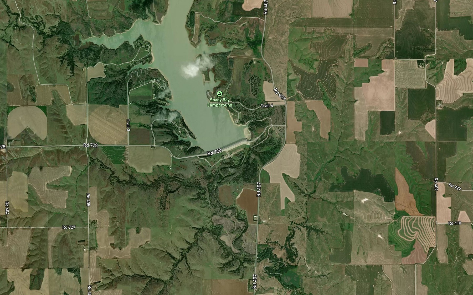 Satellite map of the Harry Strunk Lake