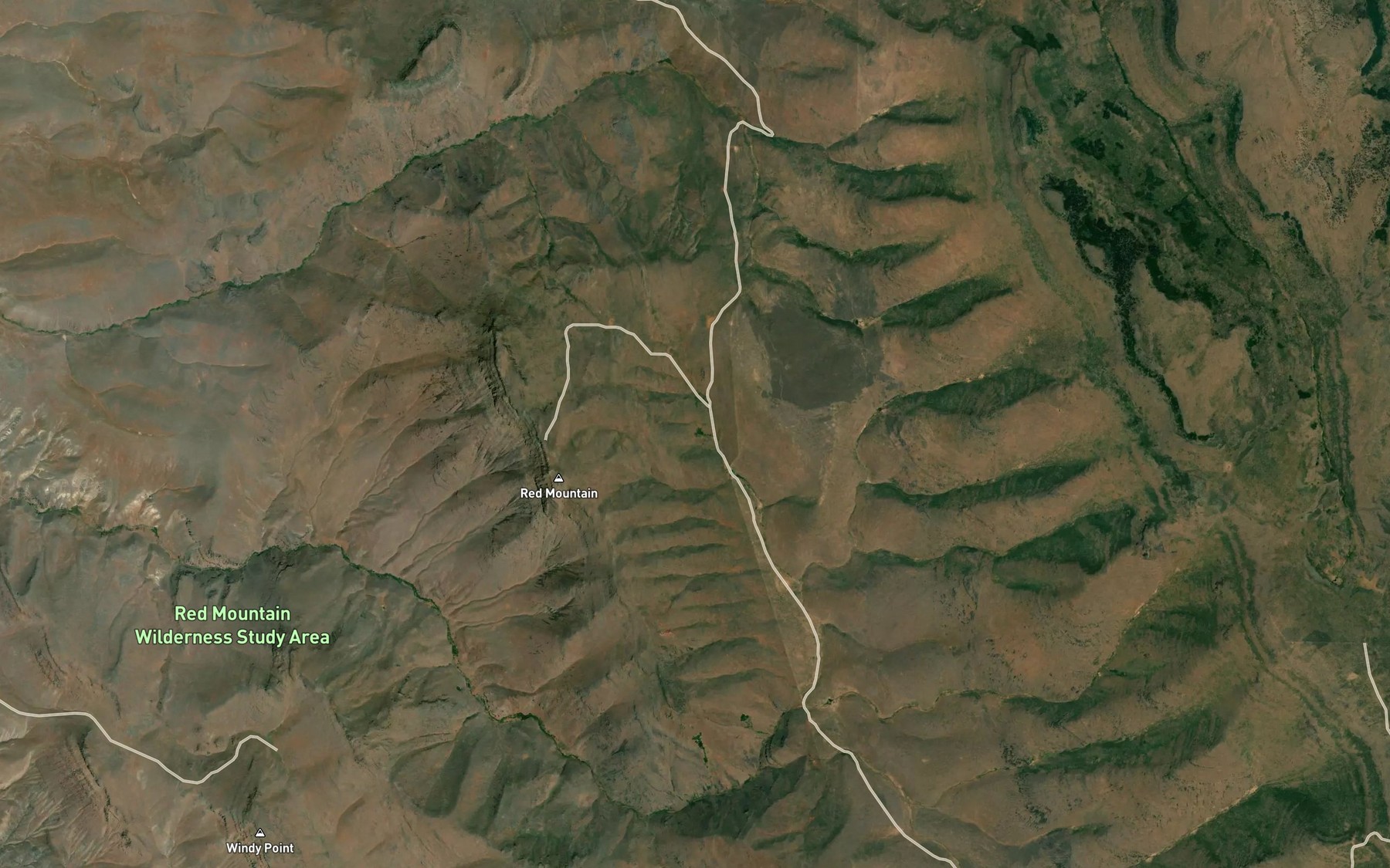 Satellite map of the Red Mountain Spring