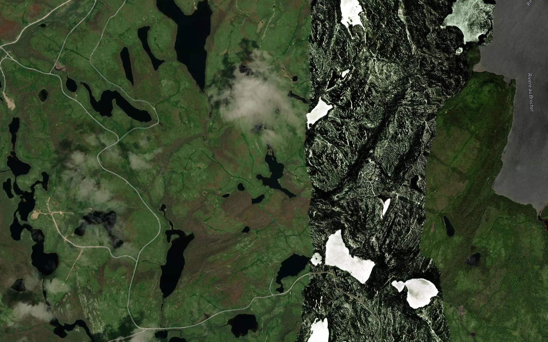Satellite map of the Lac des Chalins